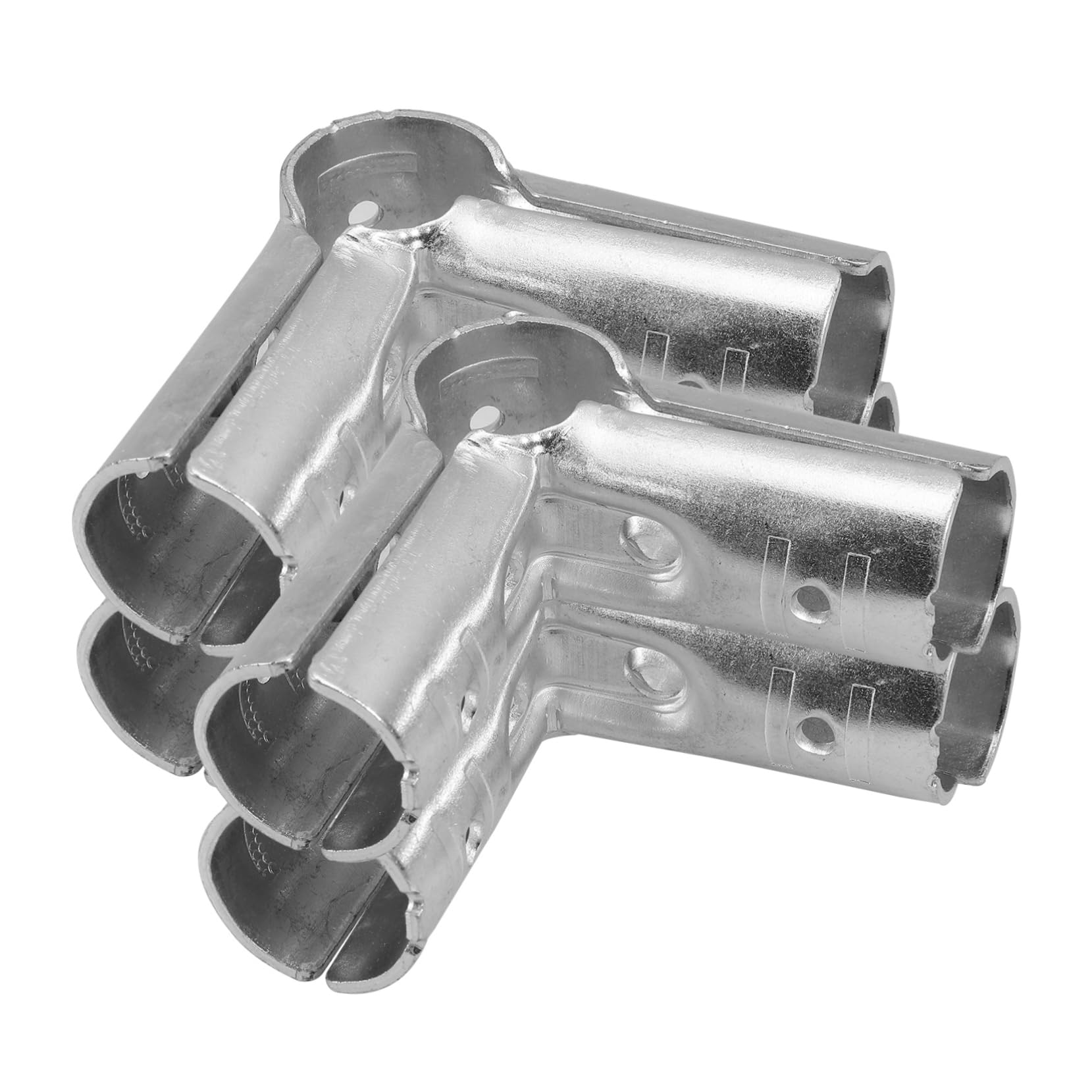 PRETYZOOM 4pcs Stainless Steel Pipe Connectors Chain Link Fence Clamps for Greenhouse Shelves Easy Installation Structural Fittings Clamp Parts for Secure Pipe Arrangement