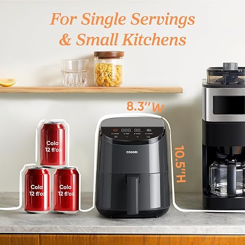 Miniatura 2 de COSORI Air Fryer 2.1 QT, Small & Mini 4-in-1 airfryer Ideal for Simple Meals and Snack, Easy to Leftover Food to Crispy, Up to 97% Less Oil, 30 Gris