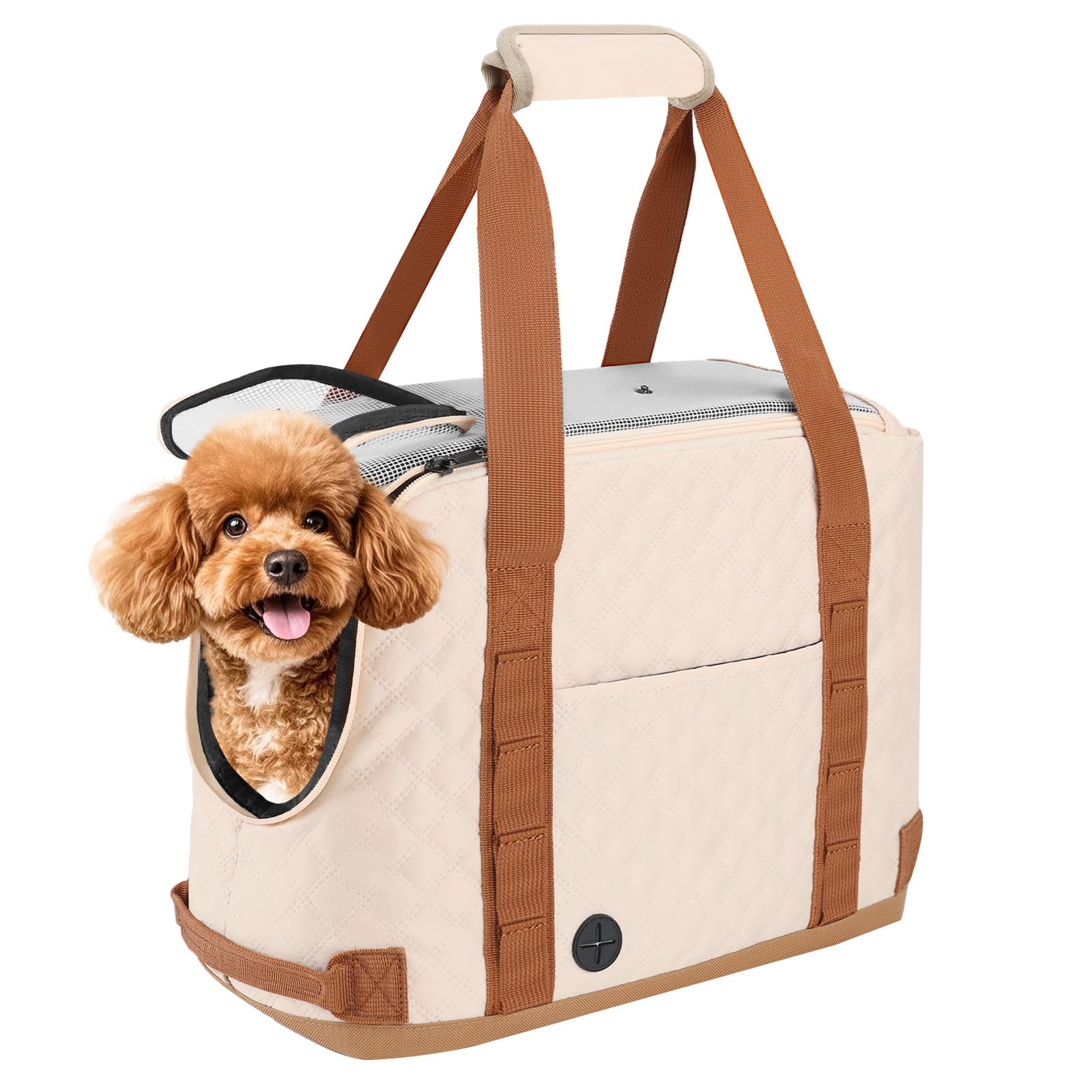 Dog Purse Carrier for Small Dogs, Soft Cat Carrier Tote Bag with Pockets, Portable Lightweight Pet Carrier for Puppies Kittens Rabbits Up to 11 lbs Ideal for Shopping Outdoor Walking Travel