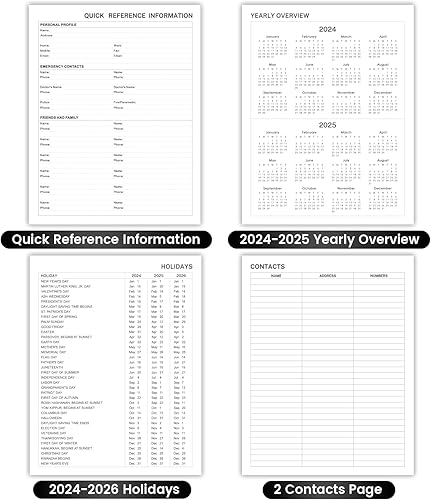 Miniatura 5 de Agenda 2024-2025  Agenda semanal y mensual 2024-2025, julio 2024 a junio 2025, 8 x 10 pulgadas, agenda semanal y mensual con página de notas