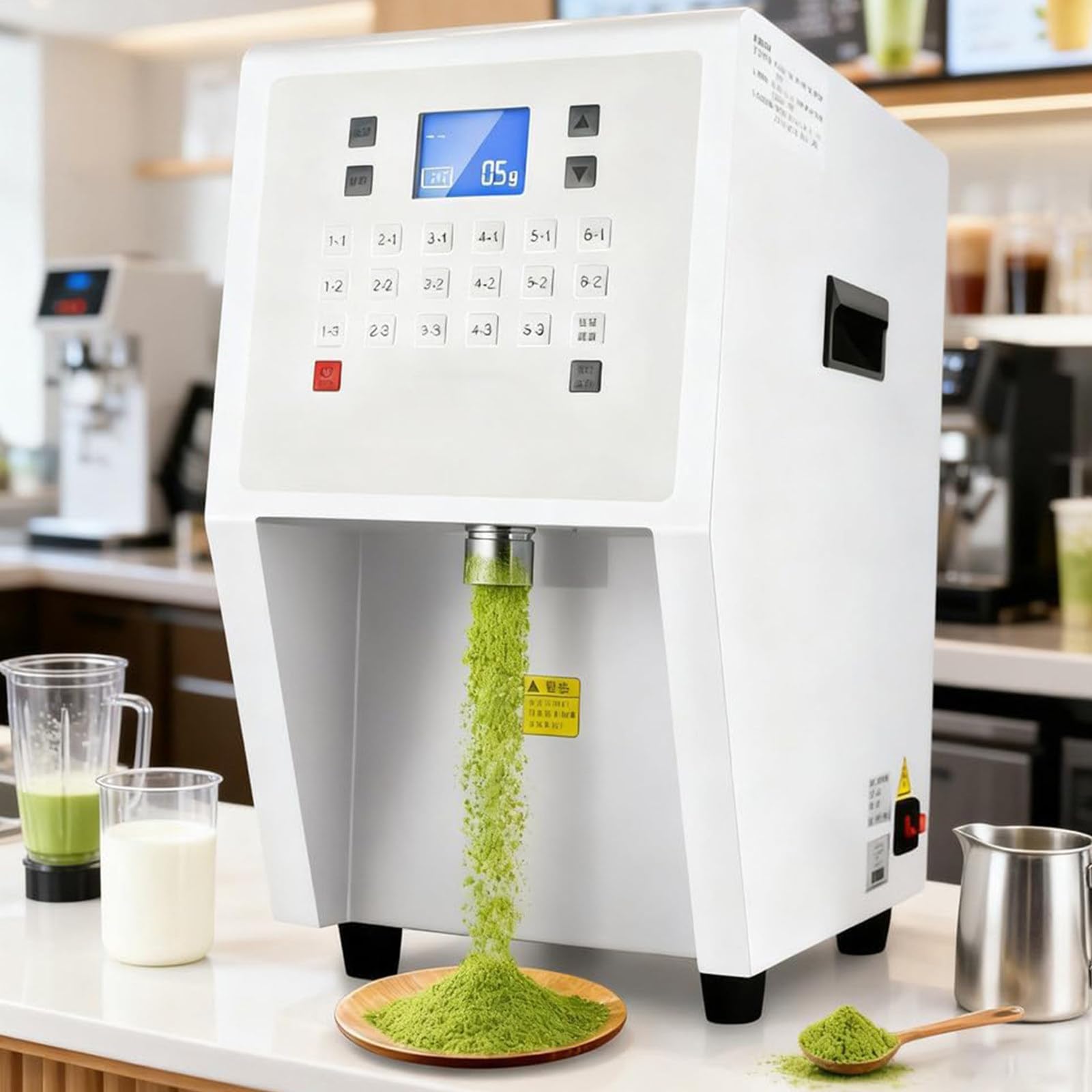 Machine Automatique Commerciale Poudre Fruits 54W, doseur Intelligent Poudre Fruits 3,5L, Distributeur sirop Fructose, 17boutons mémoire, pour café, poudres Fruits, Sucre Poudre, Taro