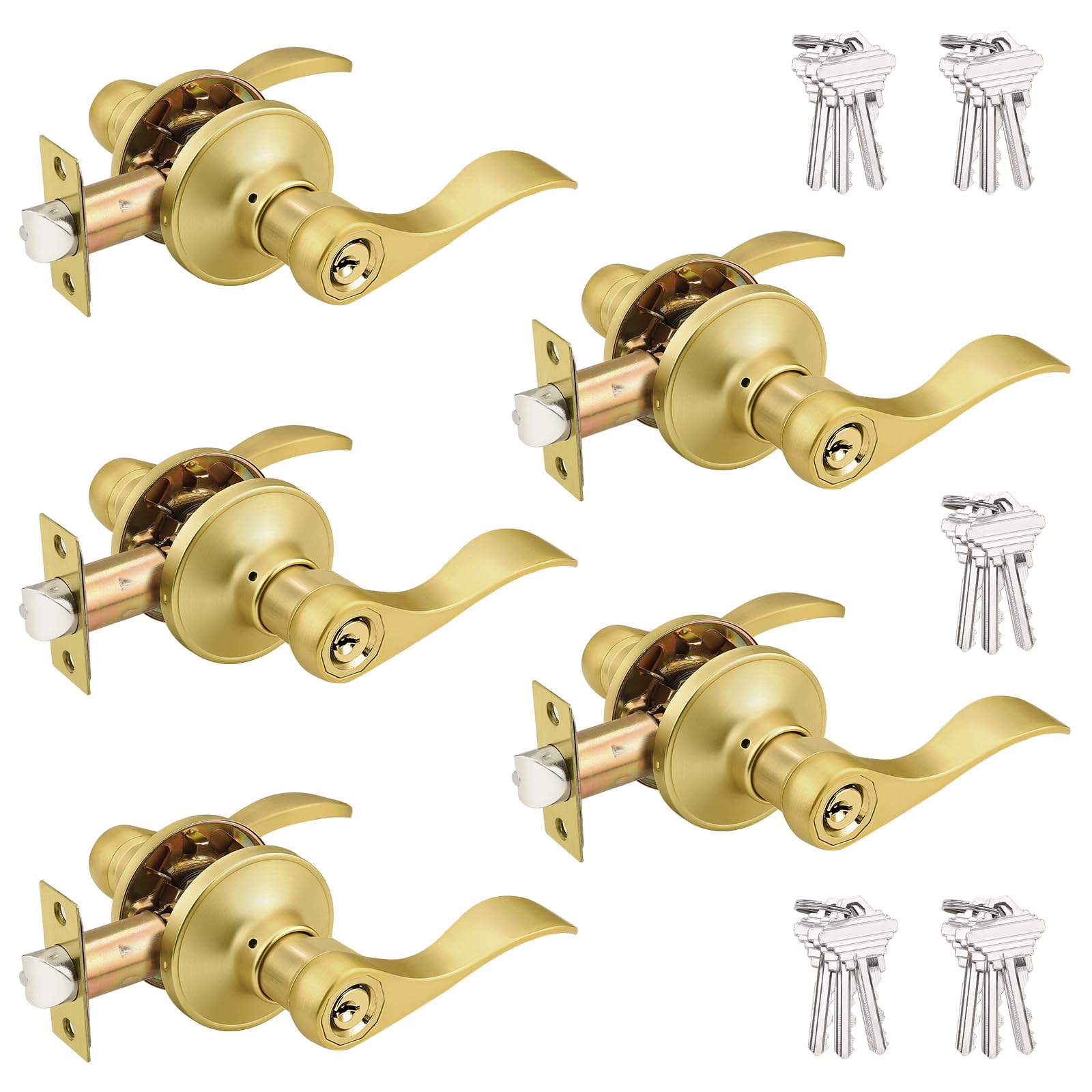 Probrico Black Entry Knobs - Keyed Alike Lockset -23