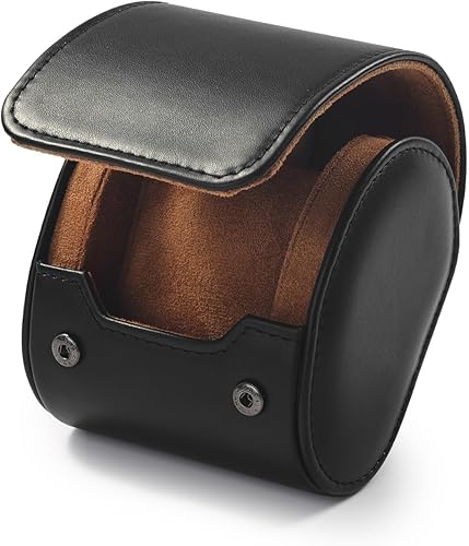 Vista 4 de Caja de reloj de piel sintética para reloj, caja organizadora de rollo para reloj de hombre, estuche de viaje, estuche de almacenamiento de joyas