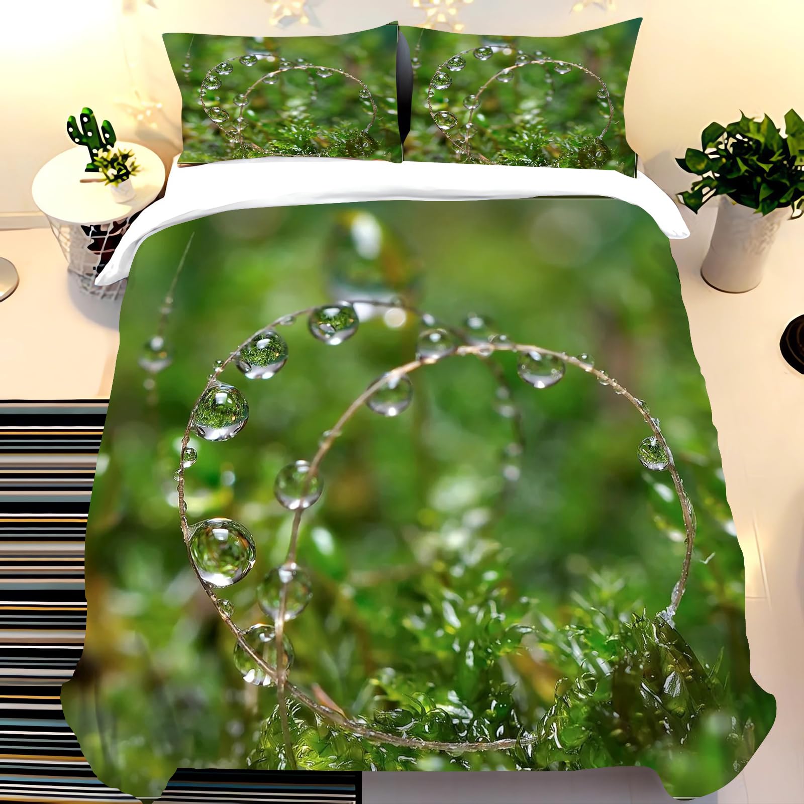 Gocce di pioggia Ropa de Cama, gocce di pioggia Ropa de Cama Infantil Estampada 3D, Microfibra, Con Funda de Almohada, Multicolor (220 x 260 cm, 2)