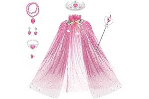Fedio Princess Cape Set: Tiara and Crown for Little Girls