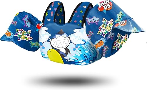 Miniatura 11 de Chriffer - Chaleco salvavidas para niños de 30 a 55 libras, flotadores con arnés de hombro con alas de brazo para niños y niñas de 2, 3, 4, 5, 6, 7
