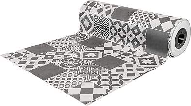 Giuri Tessuti - Pavimento in PVC - Rivestimento per superfici in Vinile Impermeabile con texture Antiscivolo e supporto in Tessuto Insonorizzante (AL METRO, DORAMA BLACK)