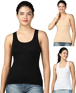 Lux Cozi Women's Cotton Regular Fit Racerback Tank Top | Pack of 3 Price In India