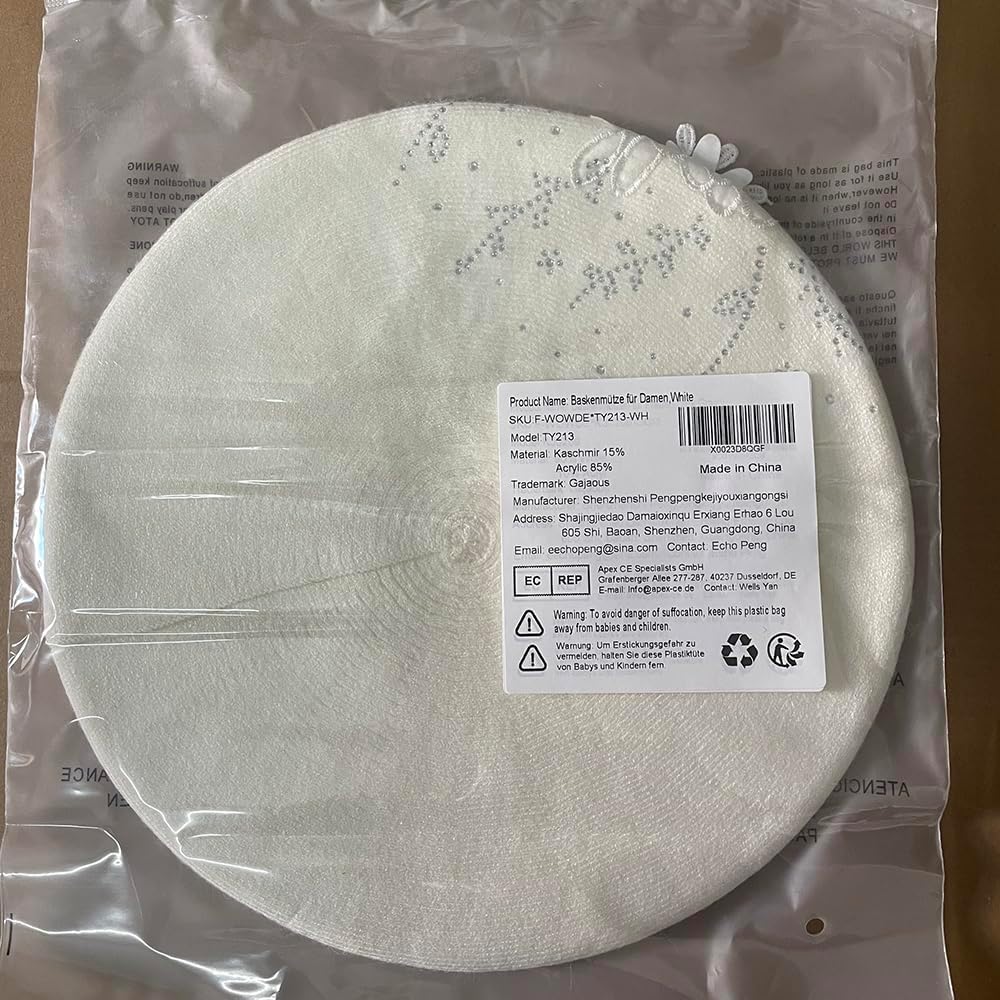 Flower Embroidery Beret Hat for Women, French Style Knitted Beret Hats, Stylish Solid Color Beret Cap for Women Girls Lady - Image 2