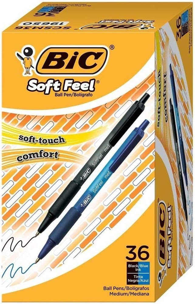 Bic Soft Feel Bic Fine Point Pens Blue BIC Soft Feel Retractable