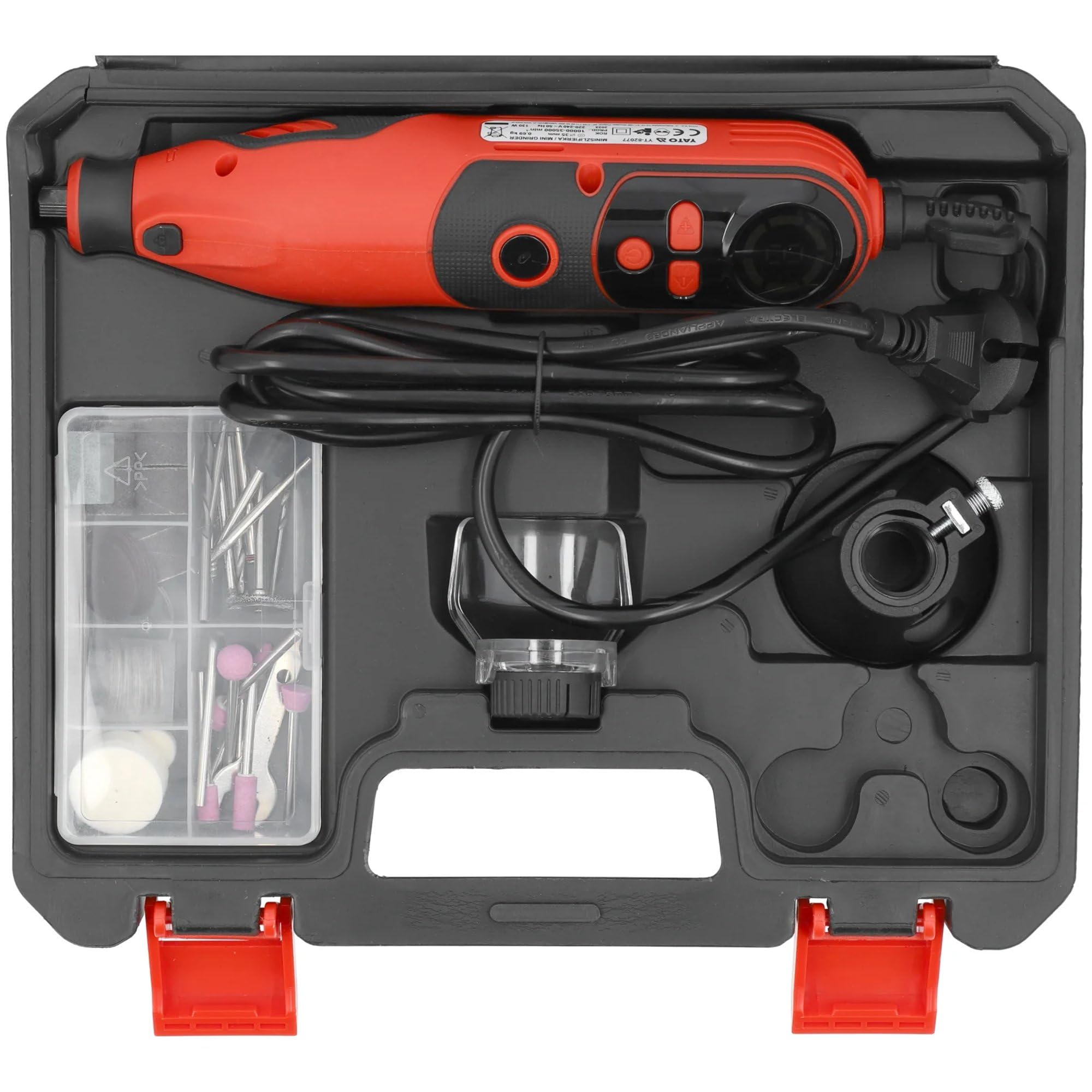 Multifunktionswerkzeug 130W mit LED, 6 Geschwindigkeiten, Zubehörset, Präzisionswerkzeug für Bohr-, Schleif-, Fräs-, Gravur-, Polierarbeiten, Mamuth Wild Nature, inklusive Zubehör