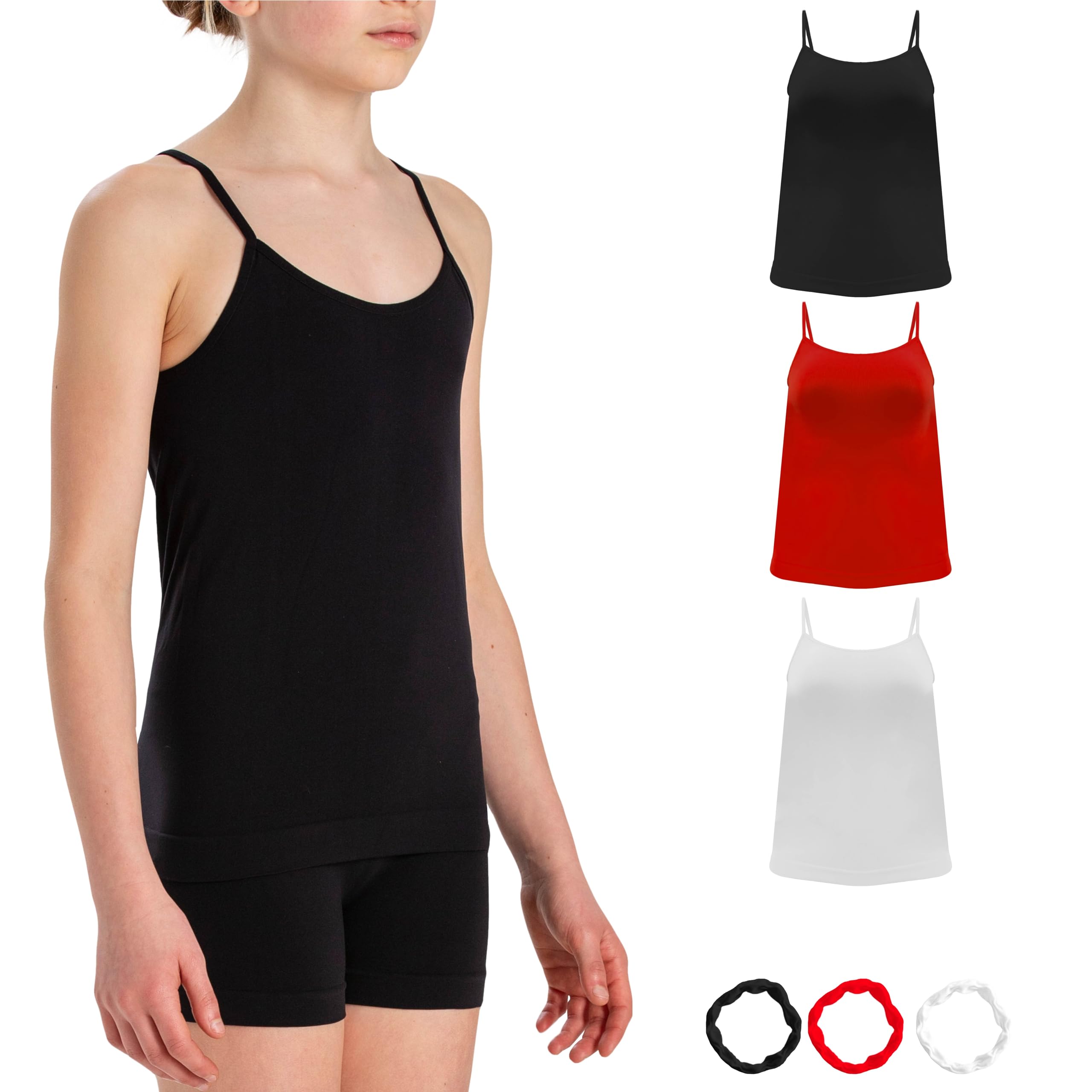 Risalti Debardeur Fille Épaules Étroites en Microfibre 3Pcs - Débardeur Enfant, Vetement Fille, Maillot De Corps Enfant Plus Doux Que Les Debardeur Coton Enfant, Bracelets Gratuits - Made in Italy