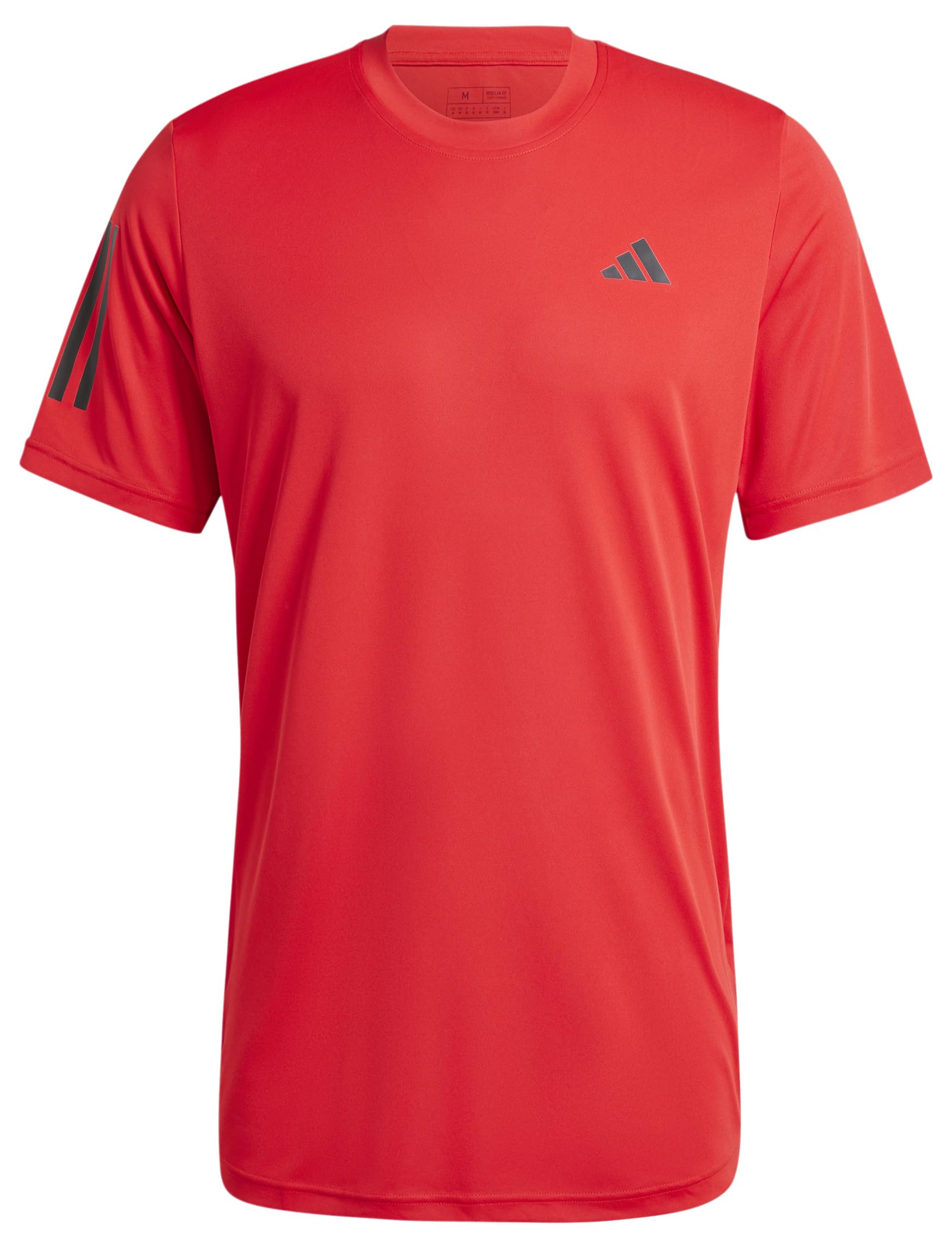 adidas Men's Club 3-Stripes Tennis Tee, Better Scarlet, XS