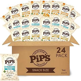 Heirloom Variety Pack by Pip's Heirloom Snacks - 1oz 24pk - with Cheese Balls and Mini Popcorn, Healthy, Gluten Free Snacks, Snack Variety Packs