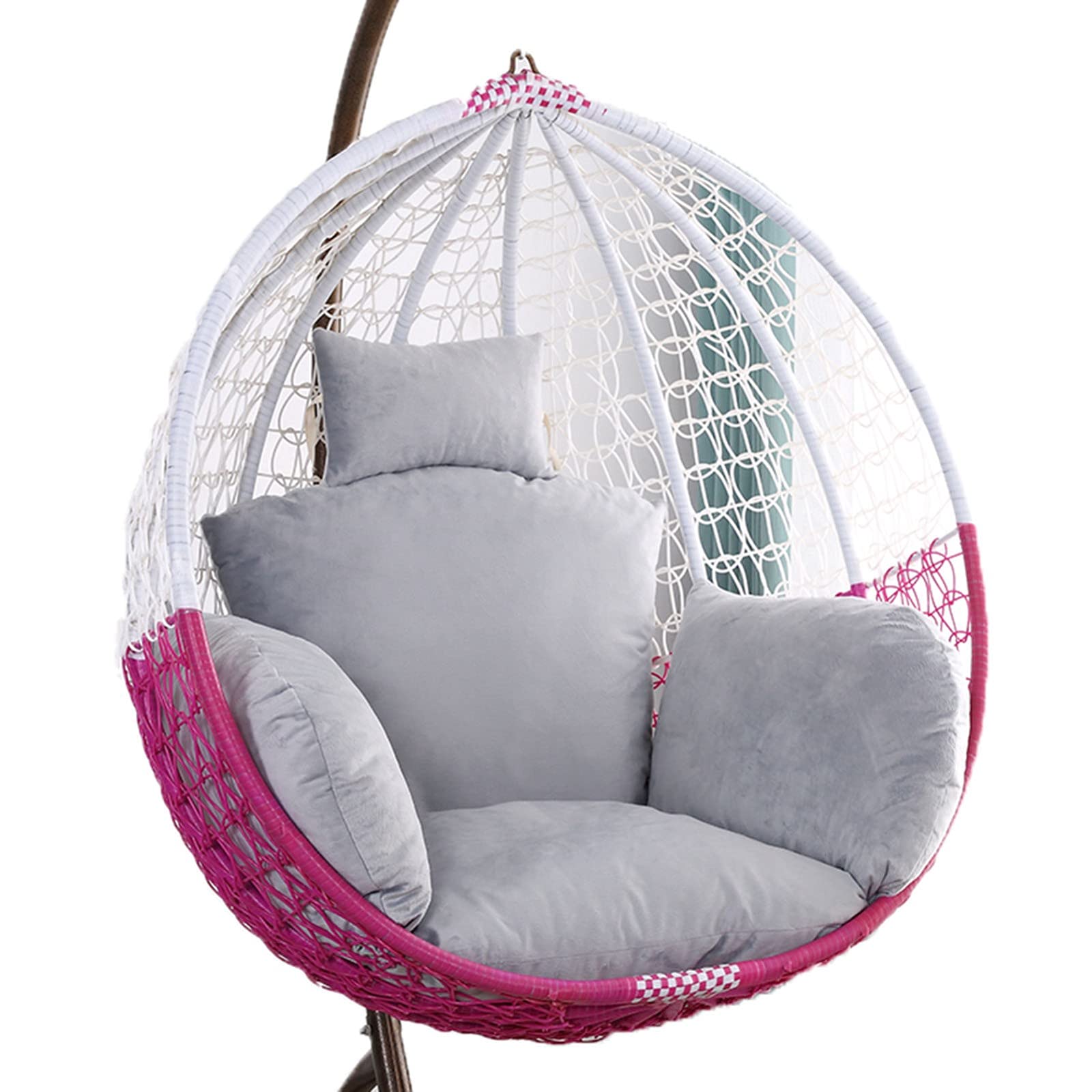 ERTsrhFD Hanging Swing Chair Seat Thicken Hammock Cushion with Headrest And Armrests, Outdoor Garden Pads(Grey)