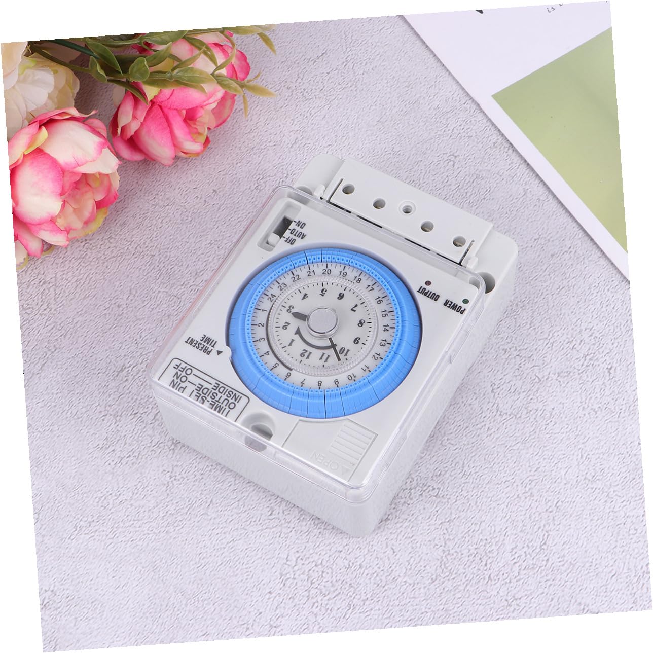 STOBAZA Temporizador Mecánico de Cocina White 110-230VAC 16A Compacto Pc | Interruptor de Cuenta Regresiva para Horno y Uso Doméstico, Diseño Simple, para Repostería, 110-230VAC/DC, 16A, Pc Blanco