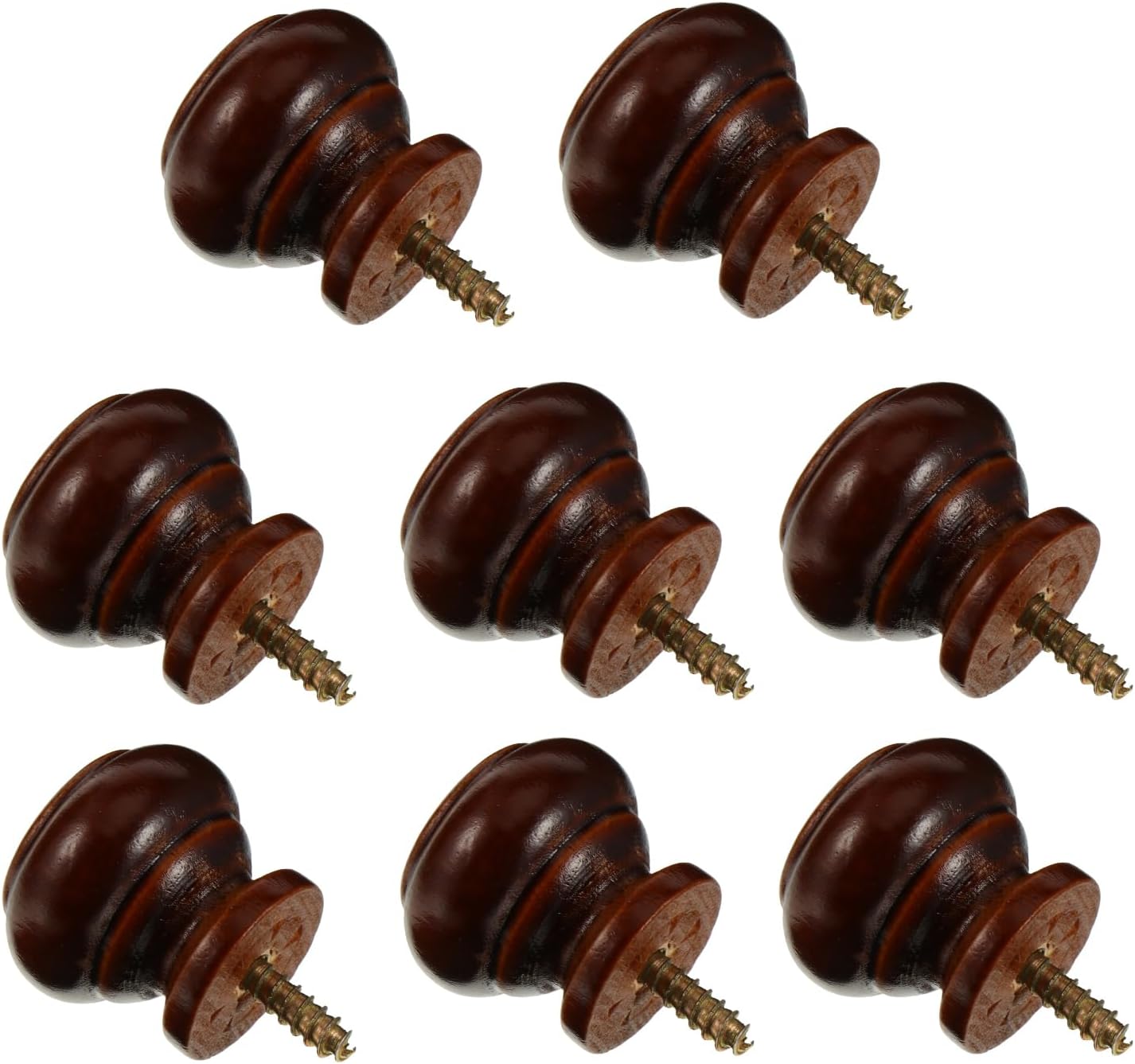 Uonlytech 8Pcs Solid Wood Round Cabinet Handles Durable Wardrobe Door Knobs Useful for Drawers and Furniture Pulls