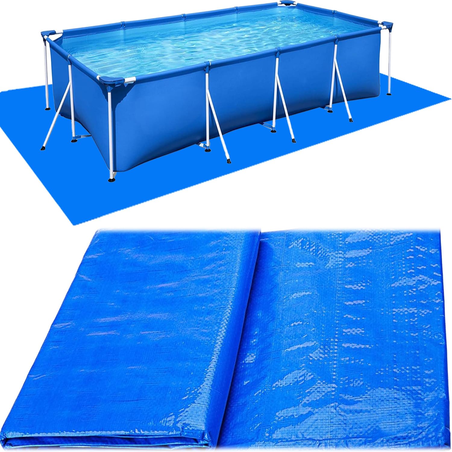 WINOK Pool Ground Cloth, Ground Protector Cloth for Above Ground Pools, Foldable Swimming Pool Floor Protector, Ground Cloth Floor Protector for Swimming Pools (200 * 300cm)