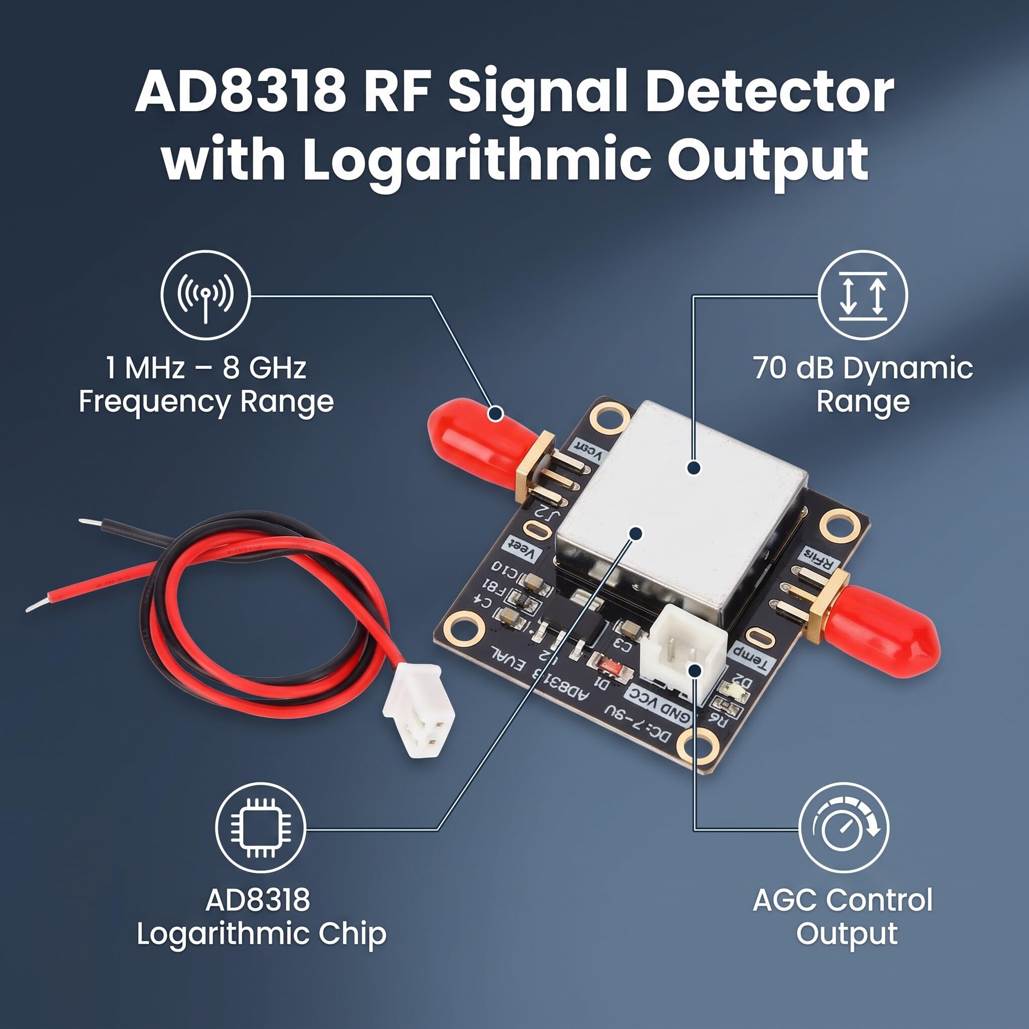 Amazon.com: RF Power Detector AD8318 Logarithmic Detector 1MHz to
