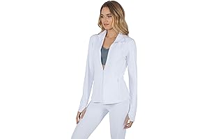Ultra Soft, Lightweight White Athletic Jacket with Pockets for Women