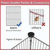 Vista 6 de Corralito de 12 Paneles para Animales Pequeños, 48" x 24" x 16" Corralito para Mascotas con Alfombrilla Impermeable, Jaula C&C para Conejillos