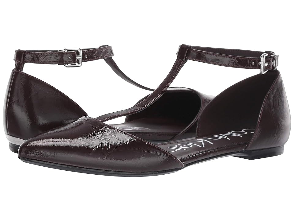 

Calvin Klein Ghita Flat (Eggplant Paper Patent/Clear Lucite) Women's Dress Flat Shoes