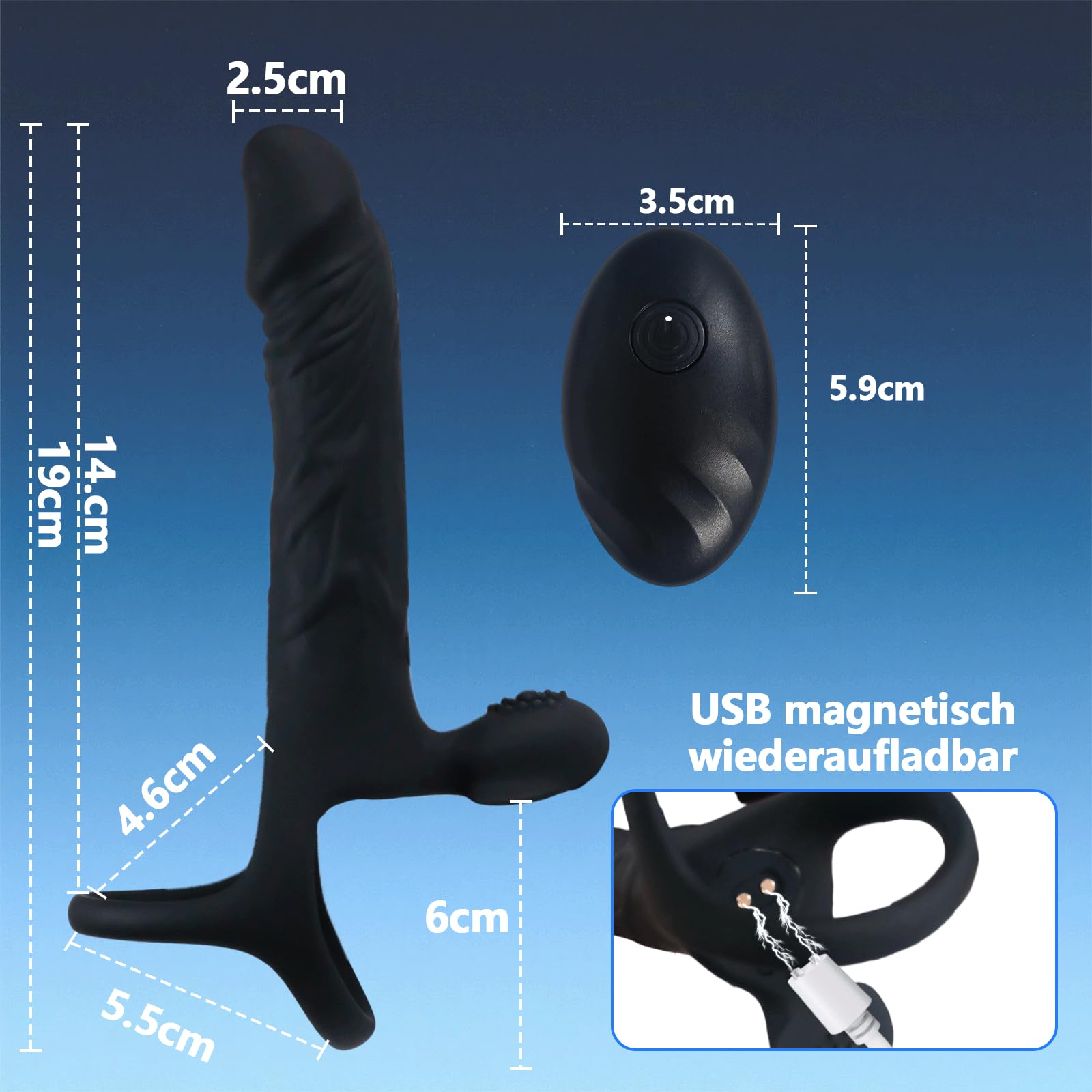 Consolador Anal con Vibrador Estimulador de Prostata 7 modos de Vibración con Anillo de Pene Juguetes Eróticos para Pareja Sexuales Vibrador Anal Consoladores.. para Hombre con Vibración