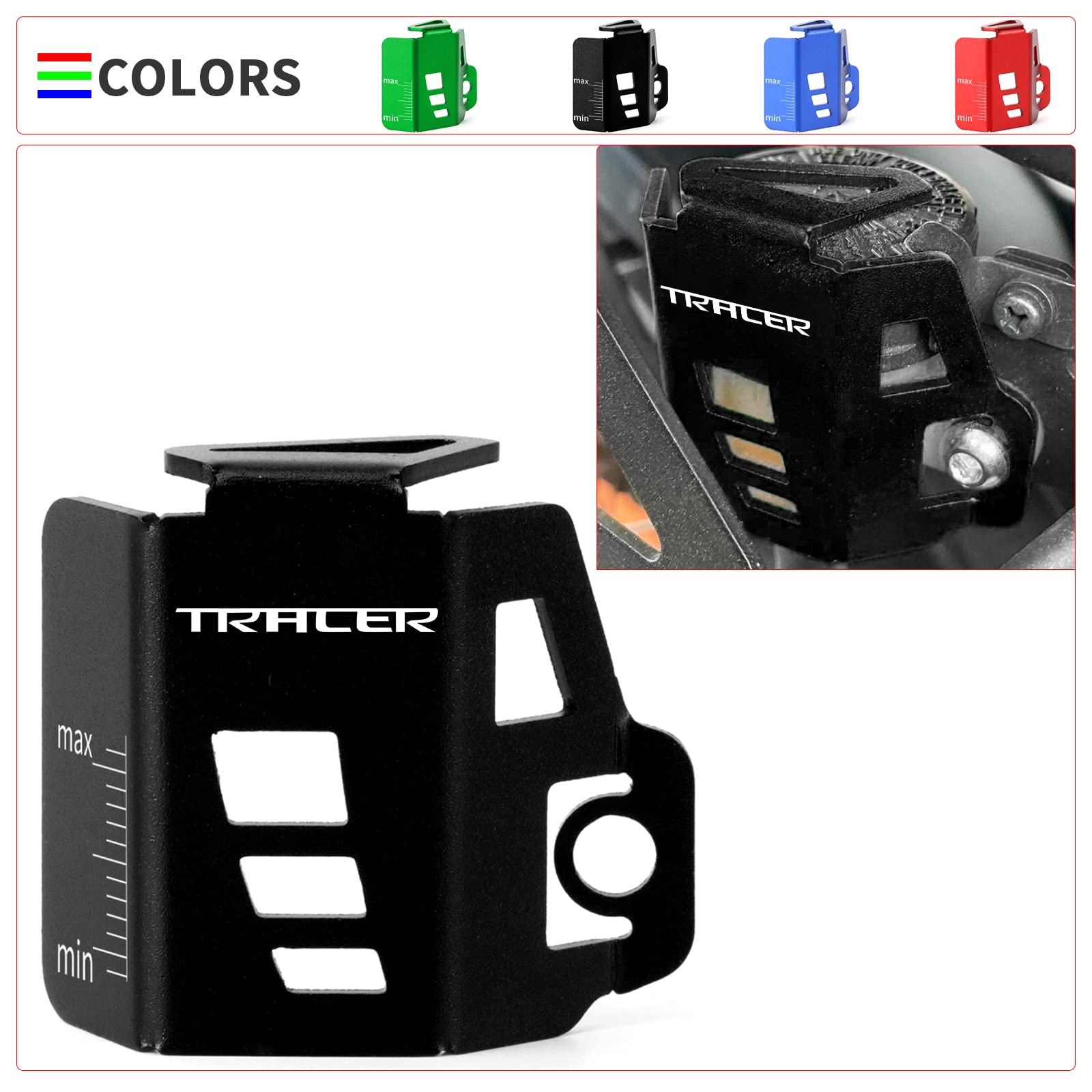 Modeer Serbatoio liquido freno CNC per serbatoio posteriore serbatoio olio protezione contenitore per Ya.maha Tracer 7/gt Tracer 9/gt Tracer 700/gt Tracer 900/gt Accessori ogni anno (nero)