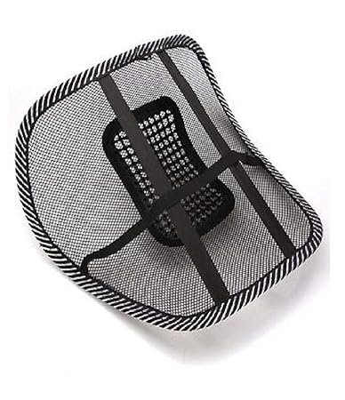 Param Polypropylene Comfort Car Massage Seat Cushion Lumbar Support Seat Cover Set of 2- Black