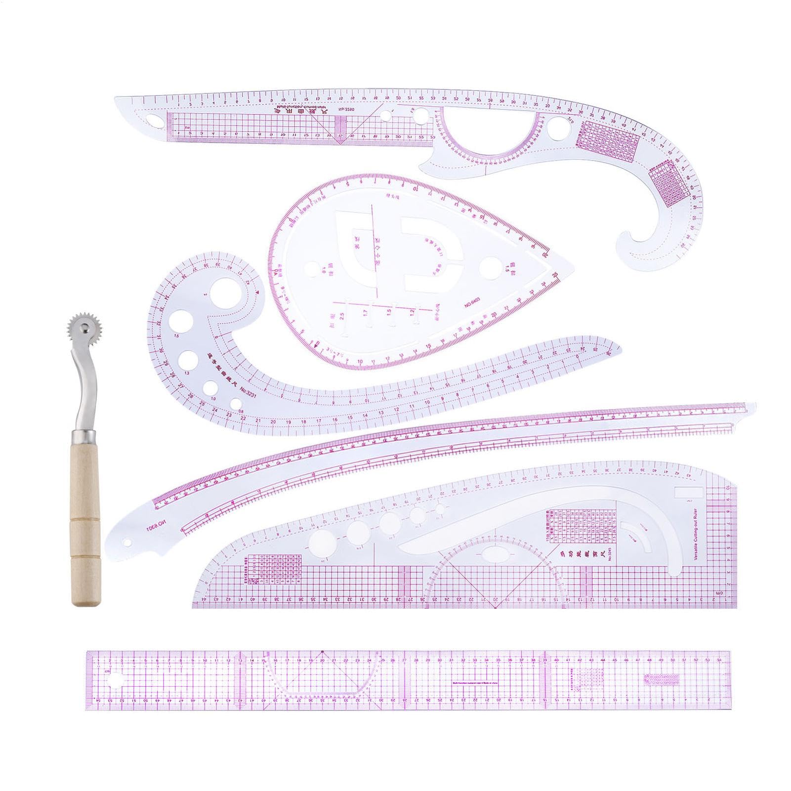Righello Per Cucito Trasparenti Per Taglio E Quilting | 7 Pezzi Righelli Sarti Metrici Francesi Per Quilter Sarti Designer Maglia Uncinetto Creazione Abito Pantalone Indumenti Casa