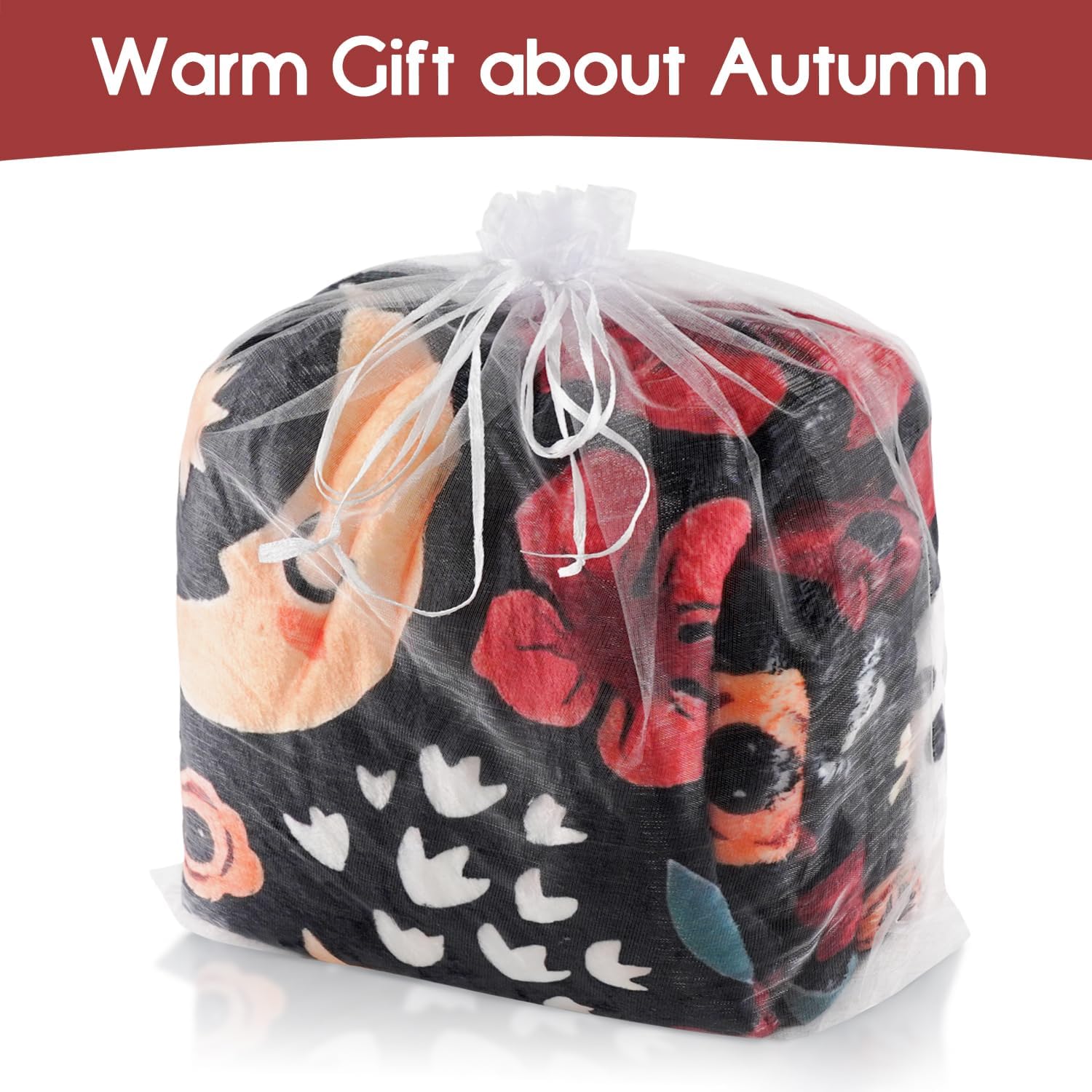 Halloween Blanket,Halloween Skulls Ghost Pumpkins Flower Fleece Blankets, for Women Flannel Throw Blanket for Home Living Room Couch Bed Chair or Dorm Decor 60"x50"