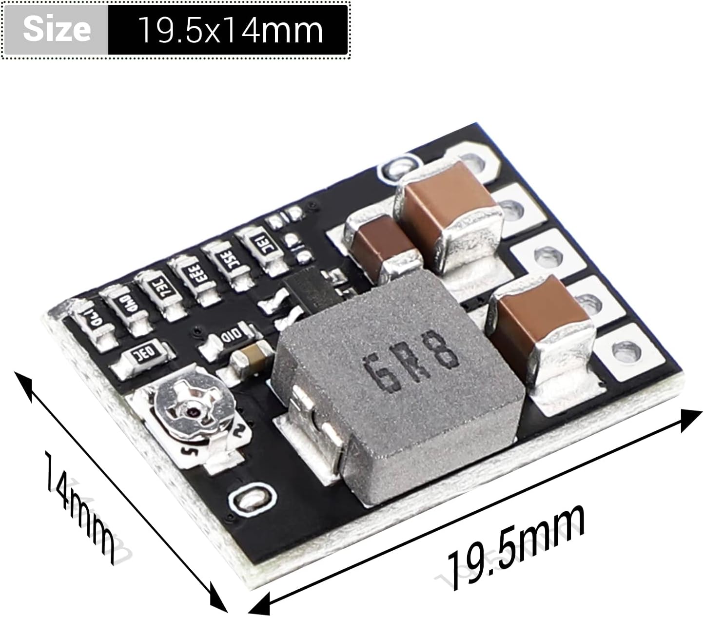 DC 12V to 5V Buck Converter, DROK 10pcs Mini Voltage Regulator Board DC 4.5-20V 12V 9V Step Down to 1-16V 5V Reducer 3A Fixed Adjustable Volt Output Transformer Power Supply Stabilizer Module