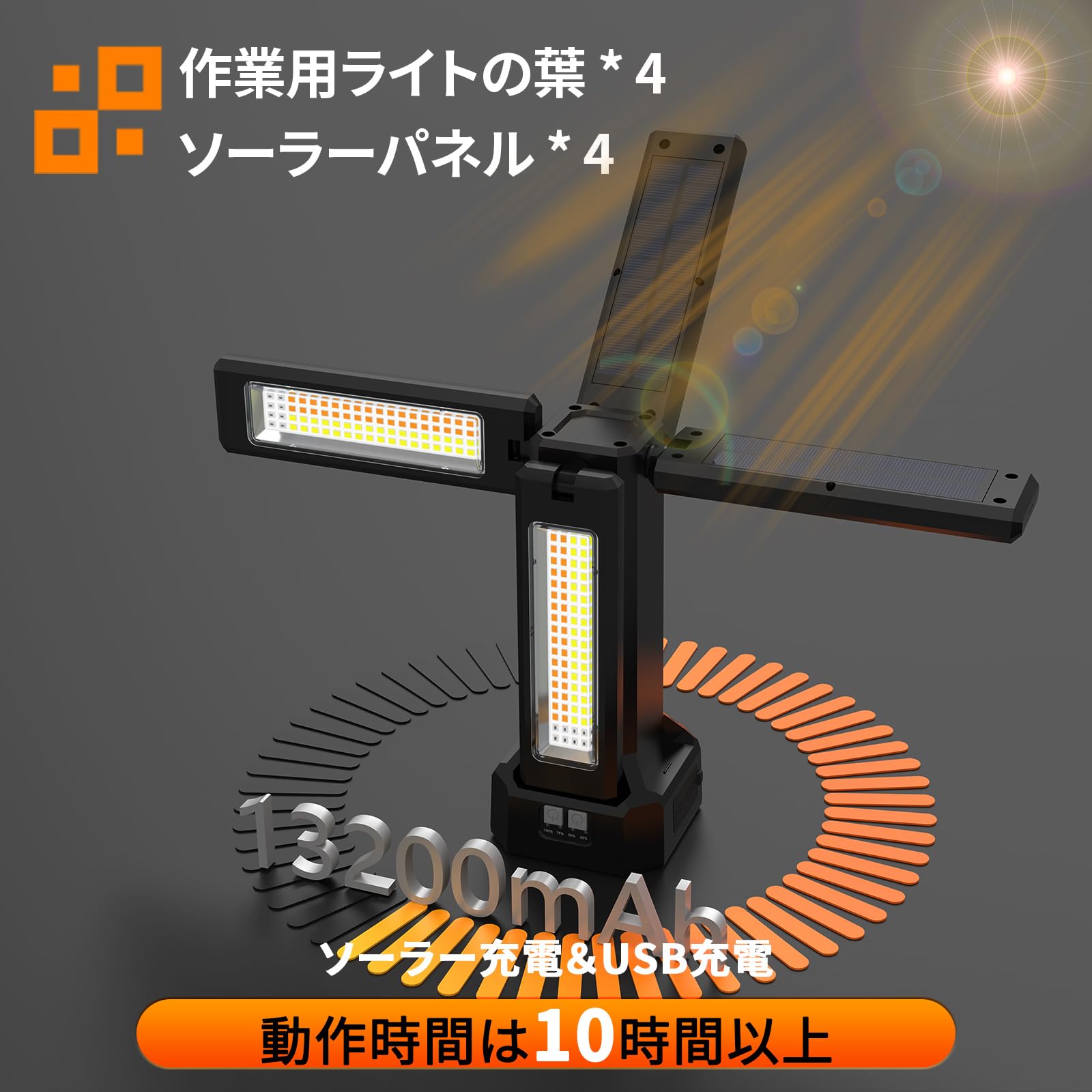 Amazon.co.jp: 投光器 LED 作業灯 8000lm 超高輝度 USB充電式