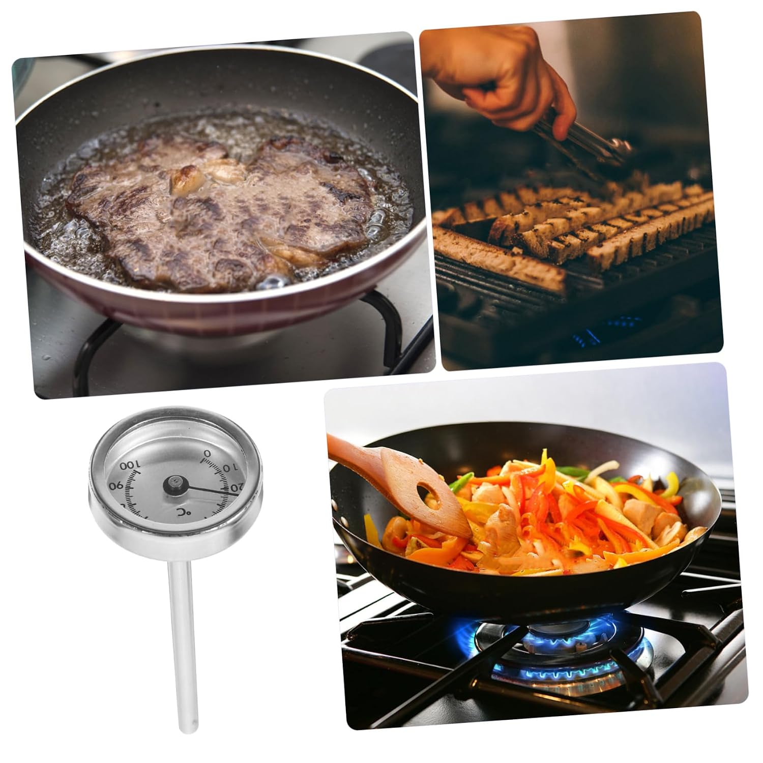 BESTYASH Instant Read Stainless Steel Cooking Thermometer for Electric Kettle with Precise Temperature Control and Wear Resistance, Food Temperature Gauge for Home Kitchen Use