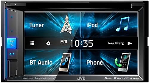 JVC Receptor multimedia KW-V250BT con monitor táctil resistente transparente WVGA de 62 pulgadas Bluetooth ecualizador de 13 bandas
