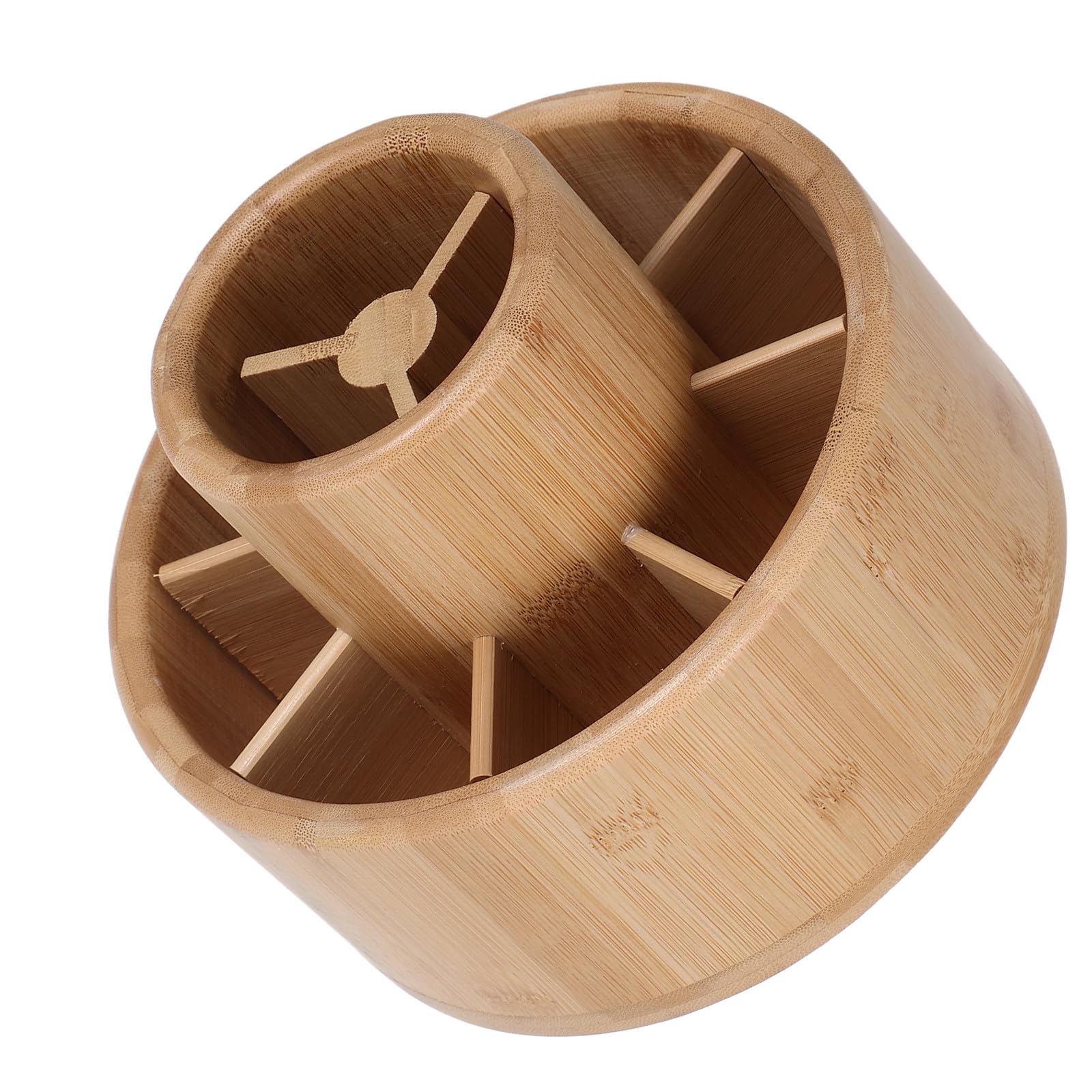 Portalápices Giratorio Multifuncional de Madera para Escritorio