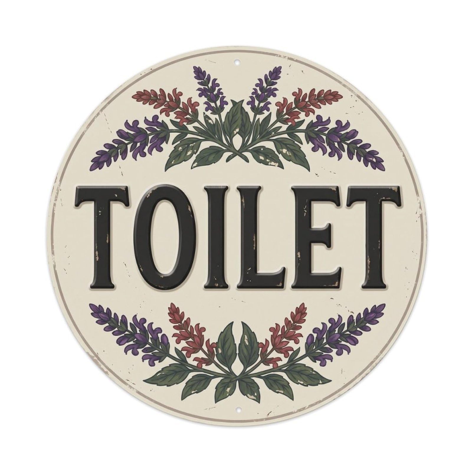 Okahys 8X8inch(20X20cm) Toilet(Wc) Signage Salvia Vintage Metal Tin Sign