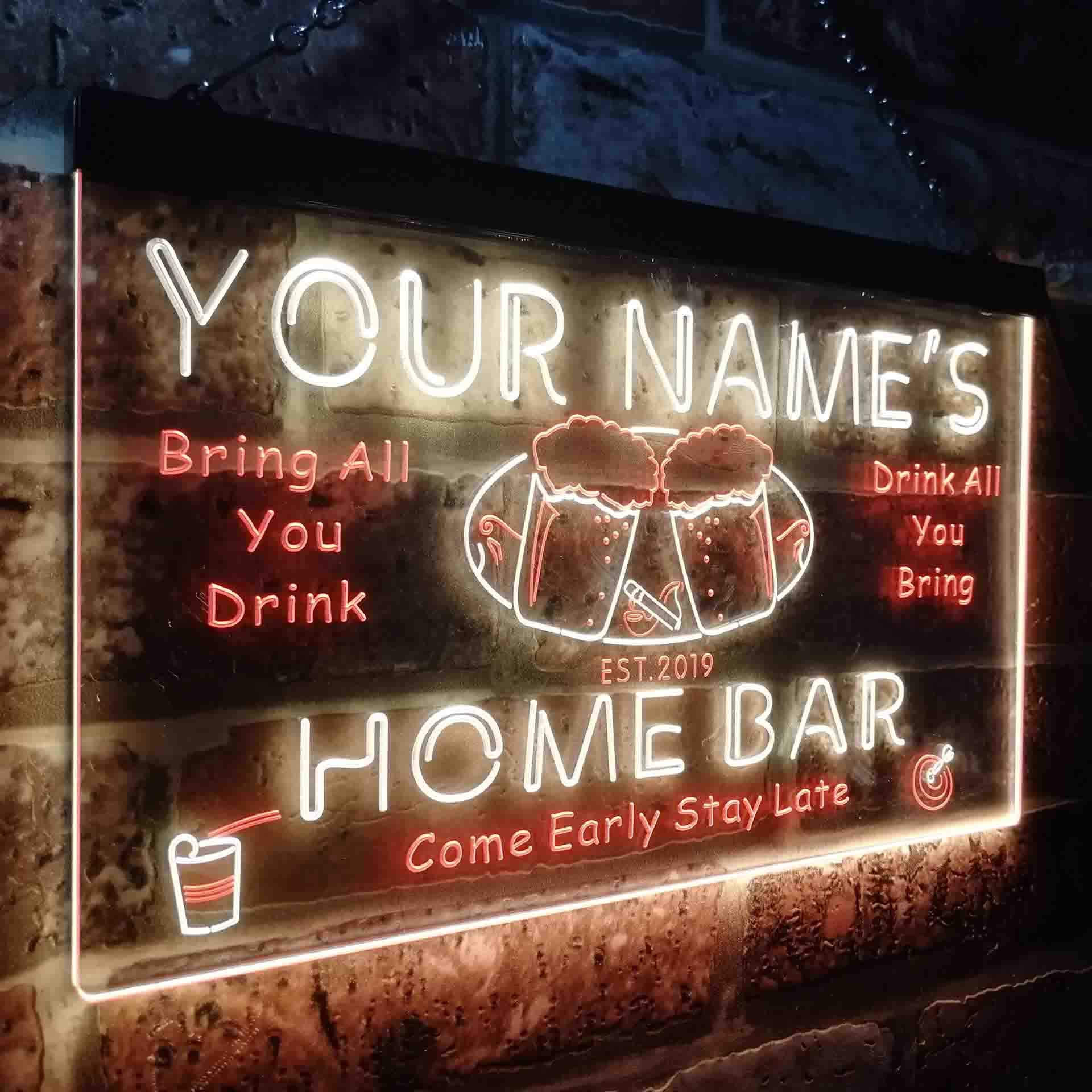 ADVPRO Personalized Your Name Est Year Theme Home Bar Beer Dual Color LED Barlicht Neonlicht Lichtwerbung Neon Sign Rot & Gelb 600 x 400mm st6s64-p2-tm-ry