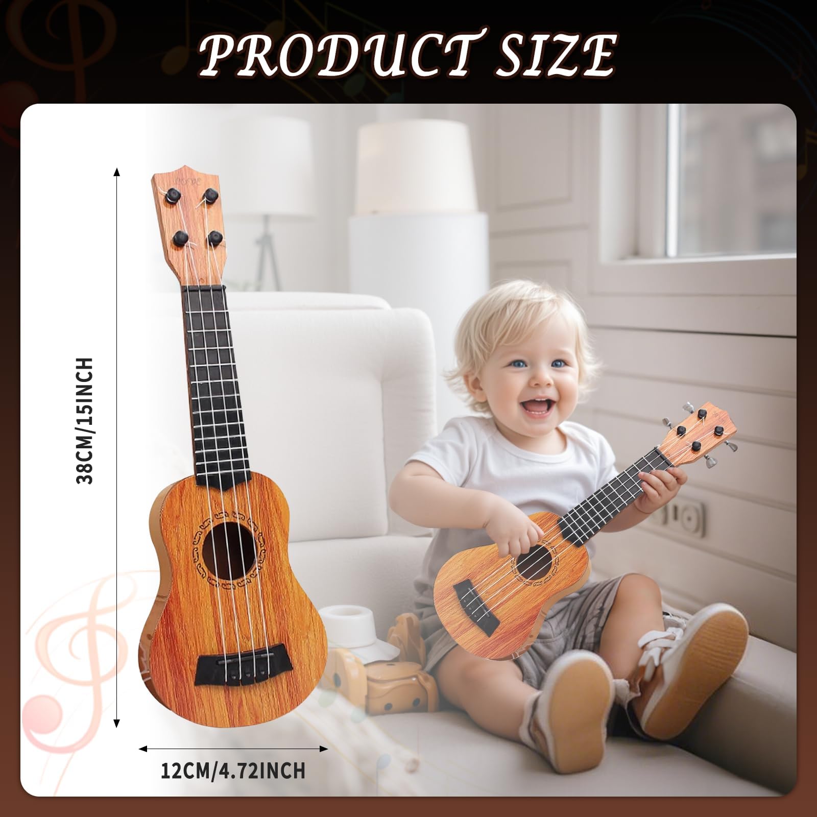 Guitare Ukulélé Pour Enfants - 4 Cordes Jouet Musical De Guitare