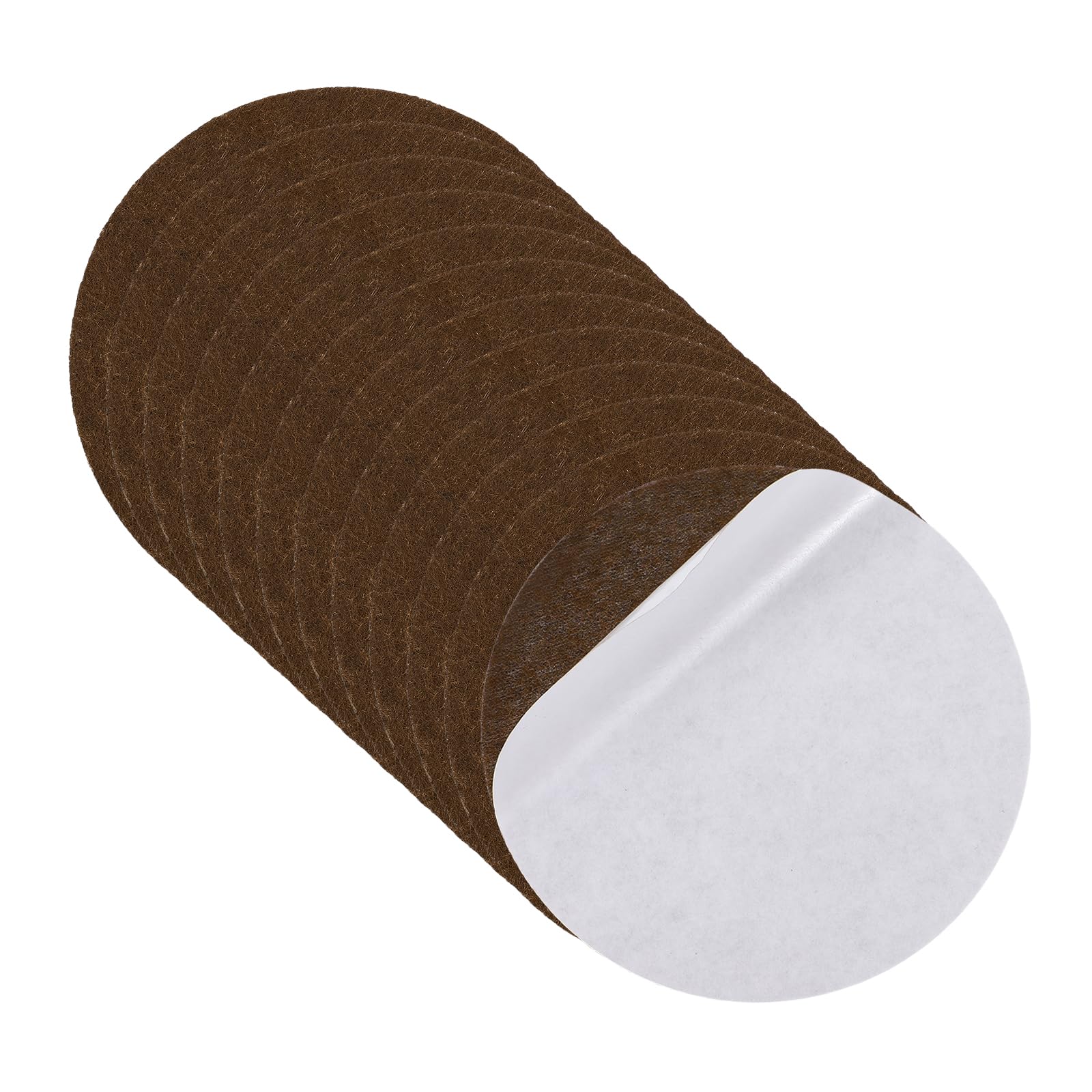 sourcing map 12Pcs Lamp Base Felt, 10cm Dia 2mm Thick Adhesive Round Soft Felt Furniture Pads, Non-Slip Anti-Scratch Backed for Reading Light Table Lamp DIY Craft, Coffee