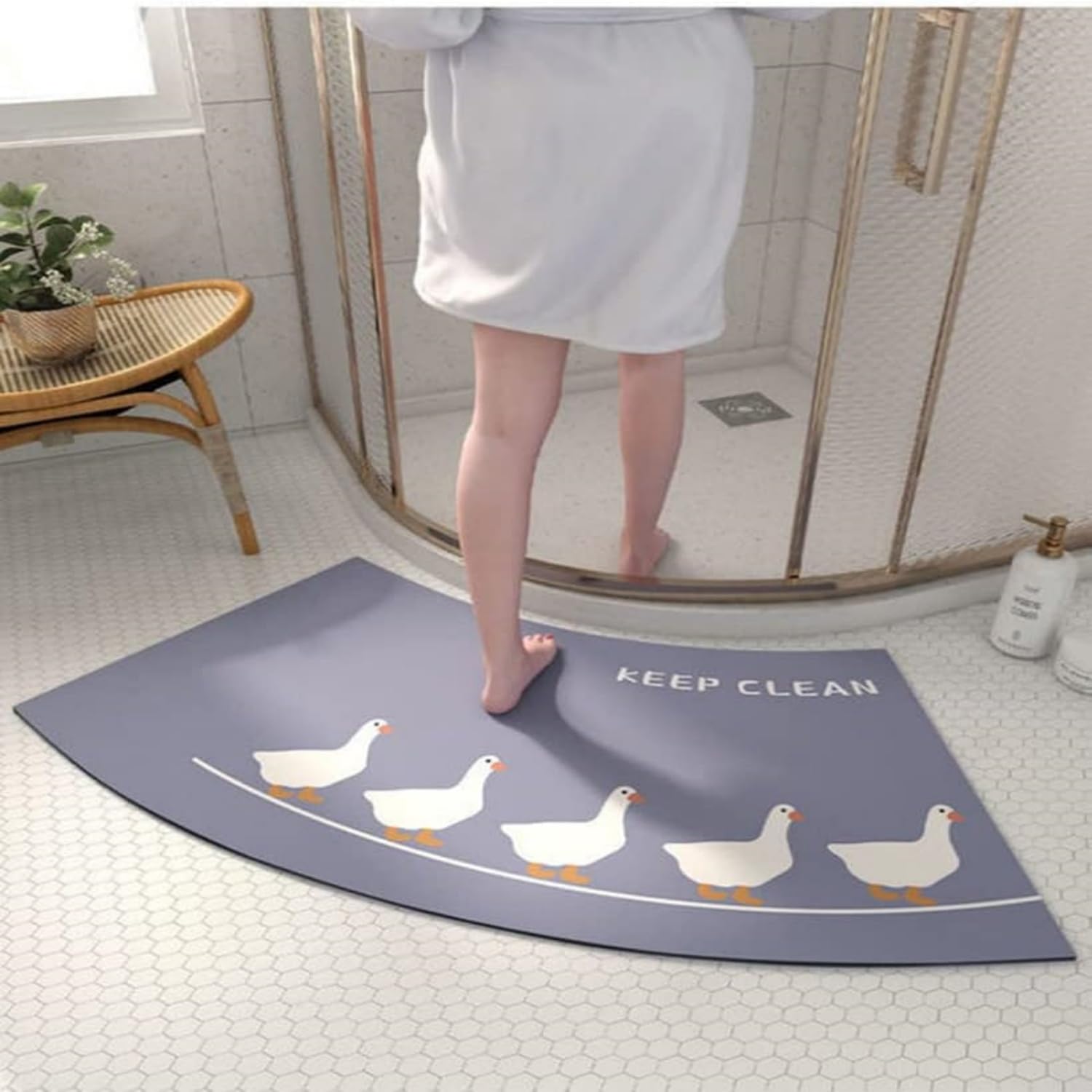 Tappetino Doccia Angolare Antiscivolo - Microfibra, 45x100 Cm, Imbottito, Lavabile - Foto 9