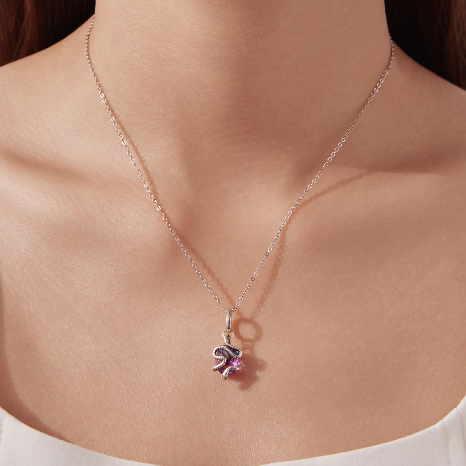 Ciondolo a forma di serpente, in vero argento Sterling 925, compatibile con la maggior parte dei braccialetti