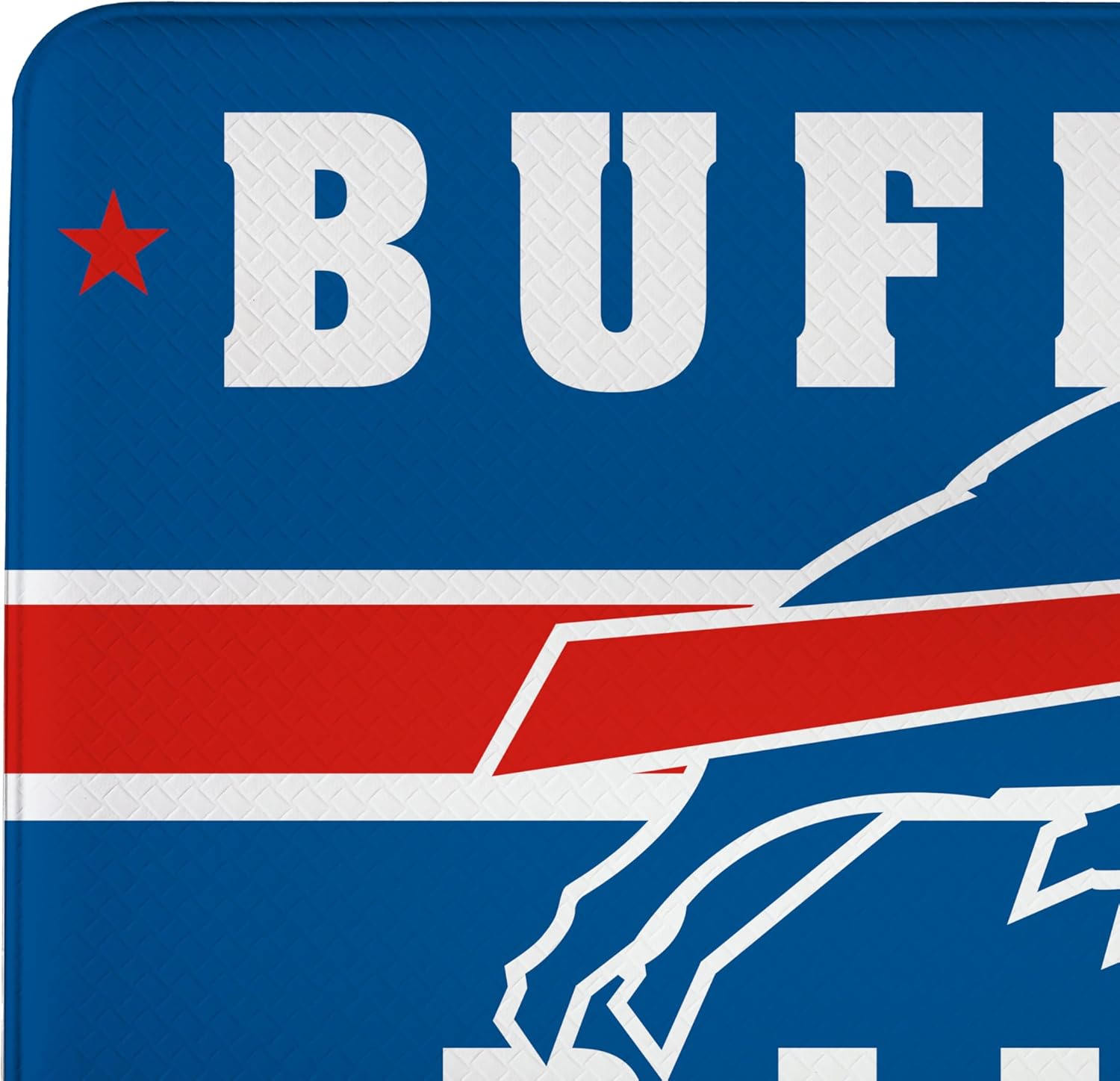NFL Buffalo Bills Indoor Entrance Mat, 30"x18" Anti-Fatigue Kitchen Mats and Rugs, Non Slip Backing, PVC Waterproof Ergonomic Comfort Mat for Entryway, Kitchen, Man Cave, Office, Sink, Laundry