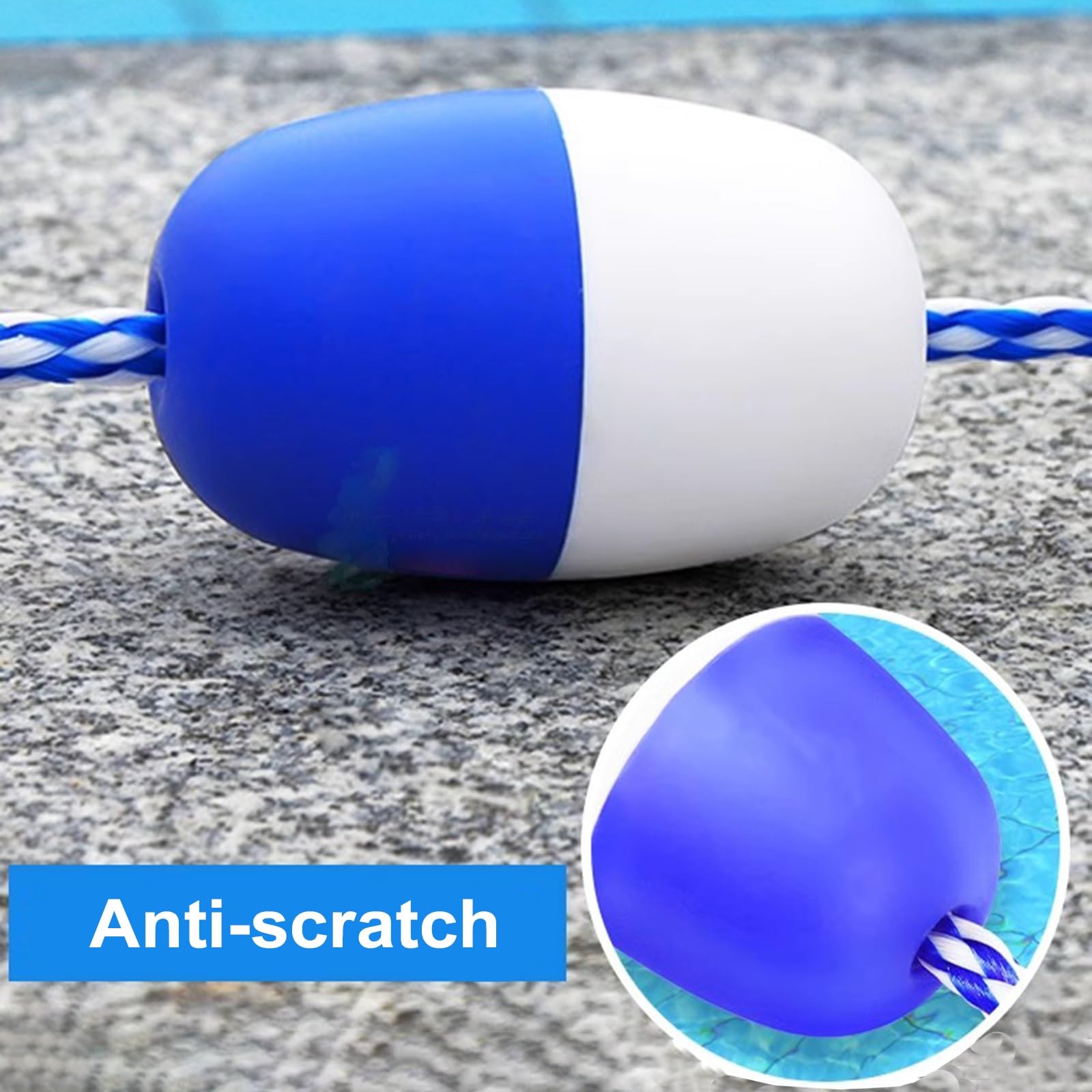 corde de séparation de sécurité pour piscine Corde de Séparation de Piscine avec Les Kits Flotteur Bleu Blanc, Sécurité Ligne Flottante pour Séparer la Zone D'eau Profonde et Peu Profonde ( Size : 10m