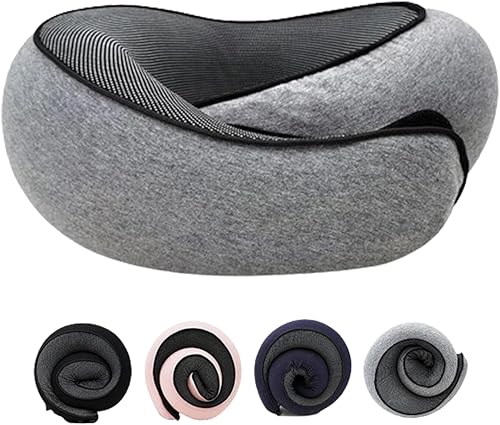 Flyhugz Flyhugz - Almohada para el cuello, almohada de viaje Wander Plus, almohada de cuello de espuma viscoelástica, almohada plegable en forma de