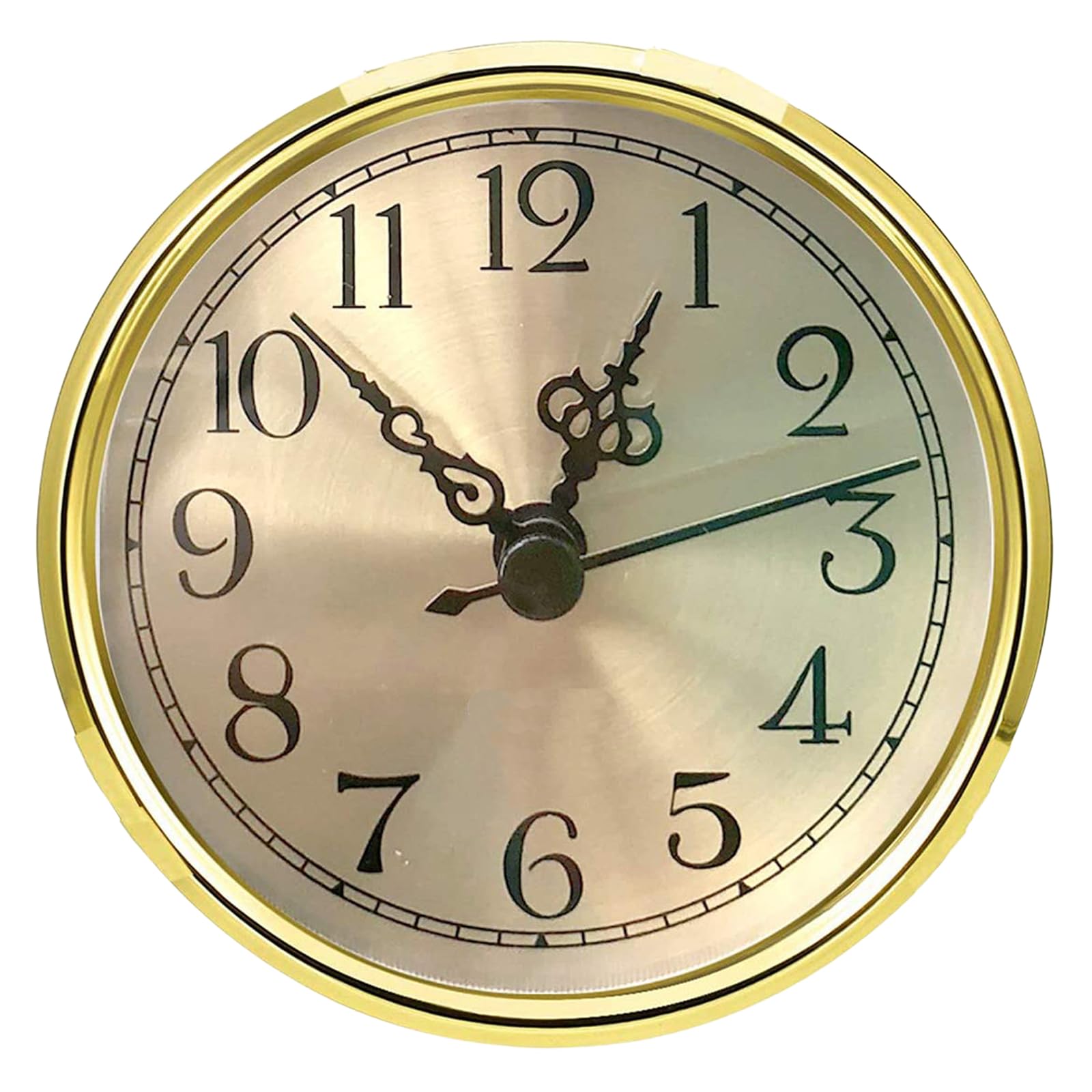 Tsophreniq Round Clock Insert, Roman/Arabic Numerals, Gold/Silver Finish Round Shape Quiet Clock for Projects Insert