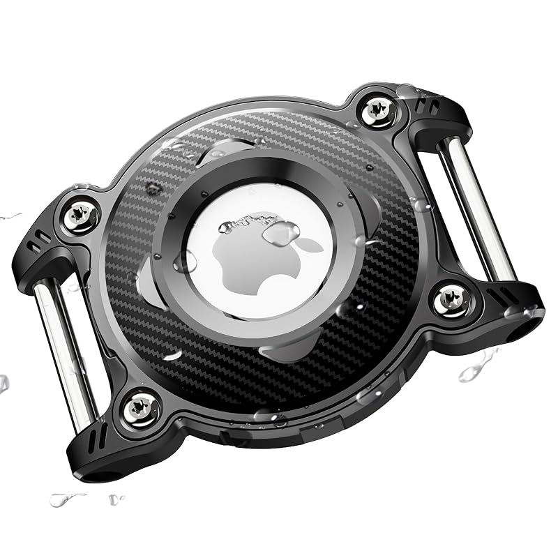 Suporte de coleira para cachorro para Apple AirTag ONEONTA em TPU com argola metálica removível, preto, para coleira de 1,59 cm