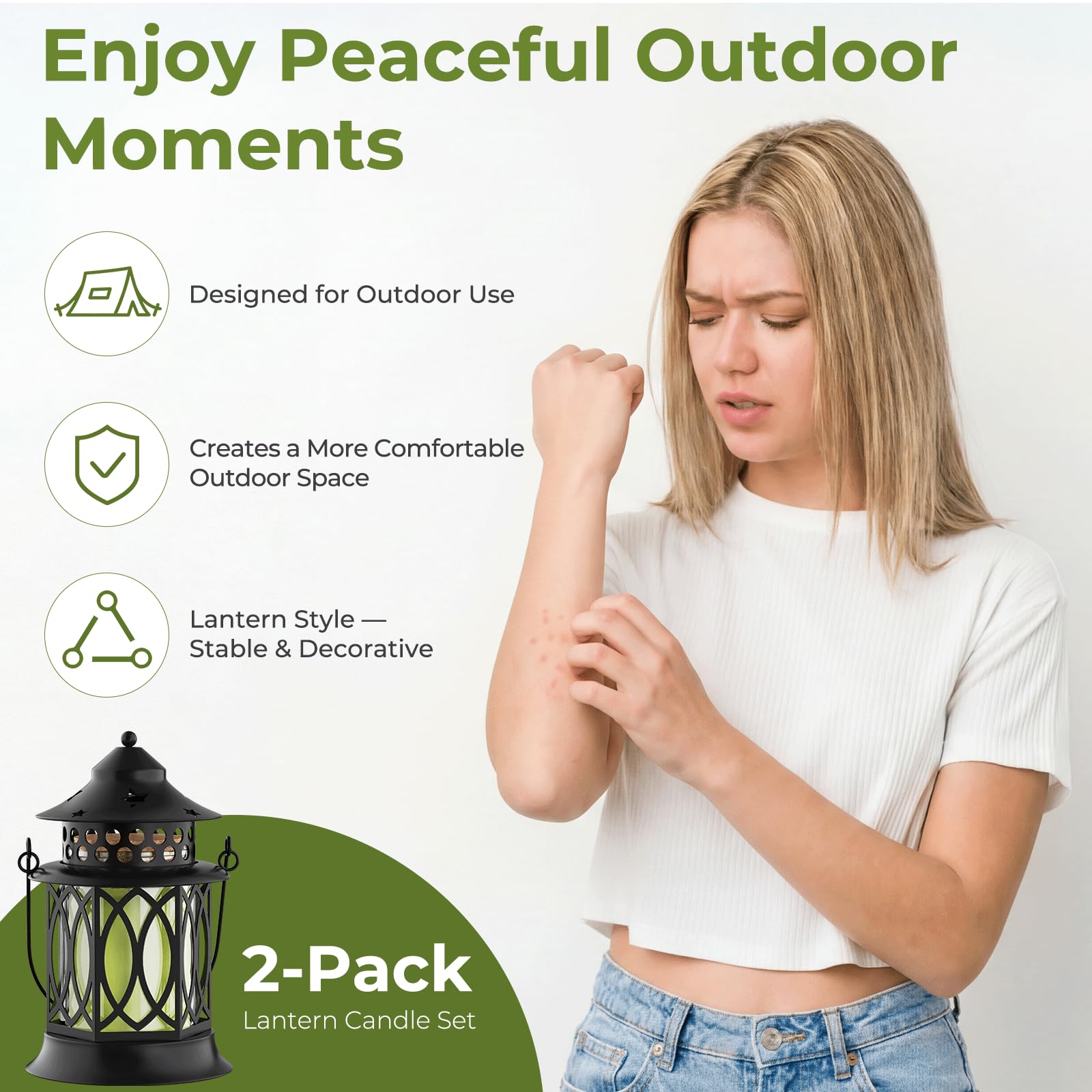 Velas perfumadas, 2 velas de aromaterapia de cera de soja para patio, jardín y camping