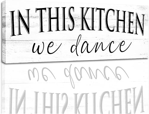 Miniatura 6 de Letreros de cocina con temática de granja decoración rústica de cocina, decoración impresa en lienzo con citas divertidas "In this Kitchen, we