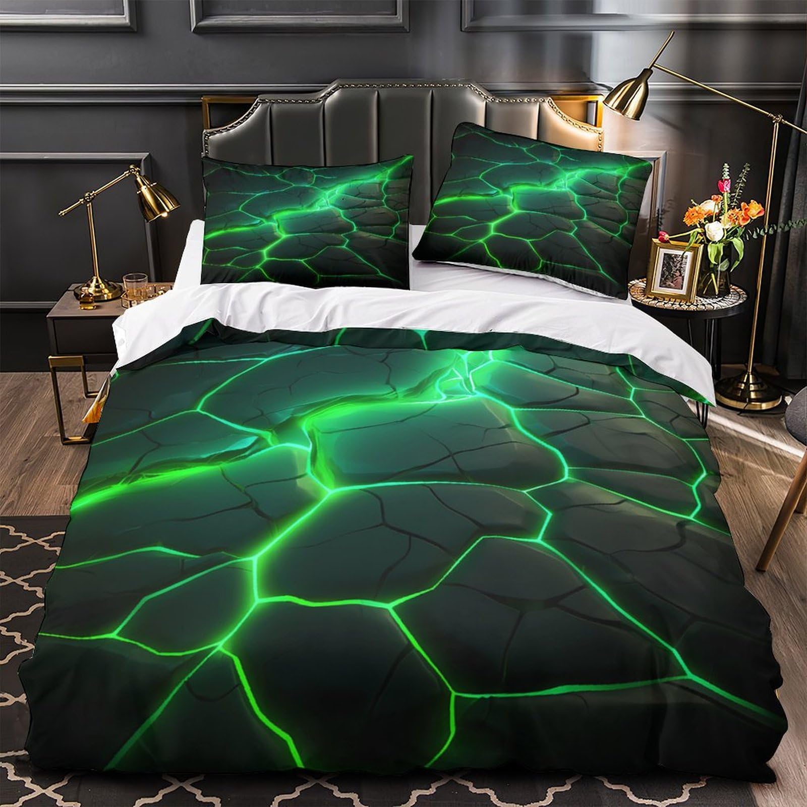 Parure de lit 3D hypoallergénique pour un sommeil réparateur et une chambre moderne